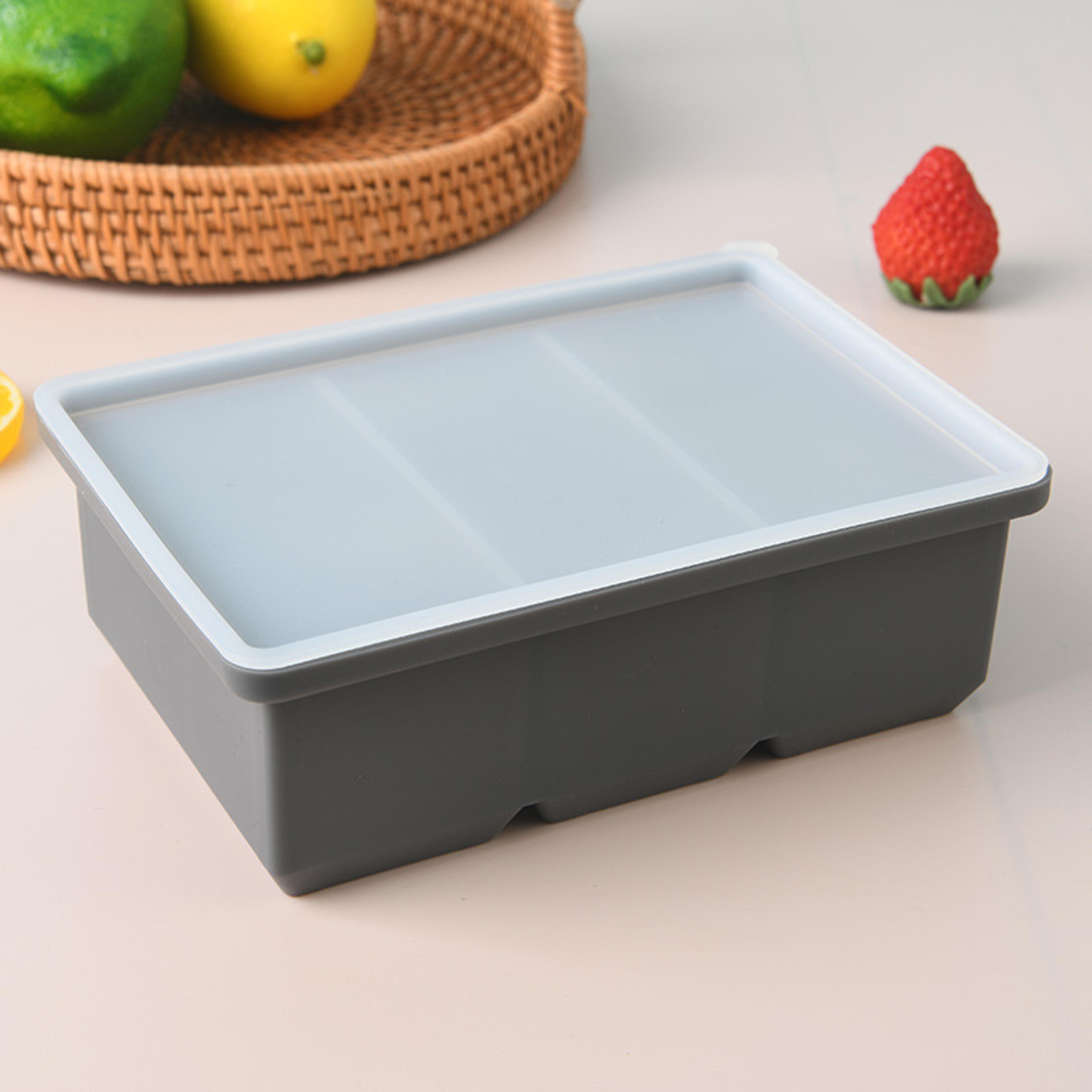 Extra Large 3 Compartment Silicone Freezer Tray With Lid For Soup Meal Prep 9