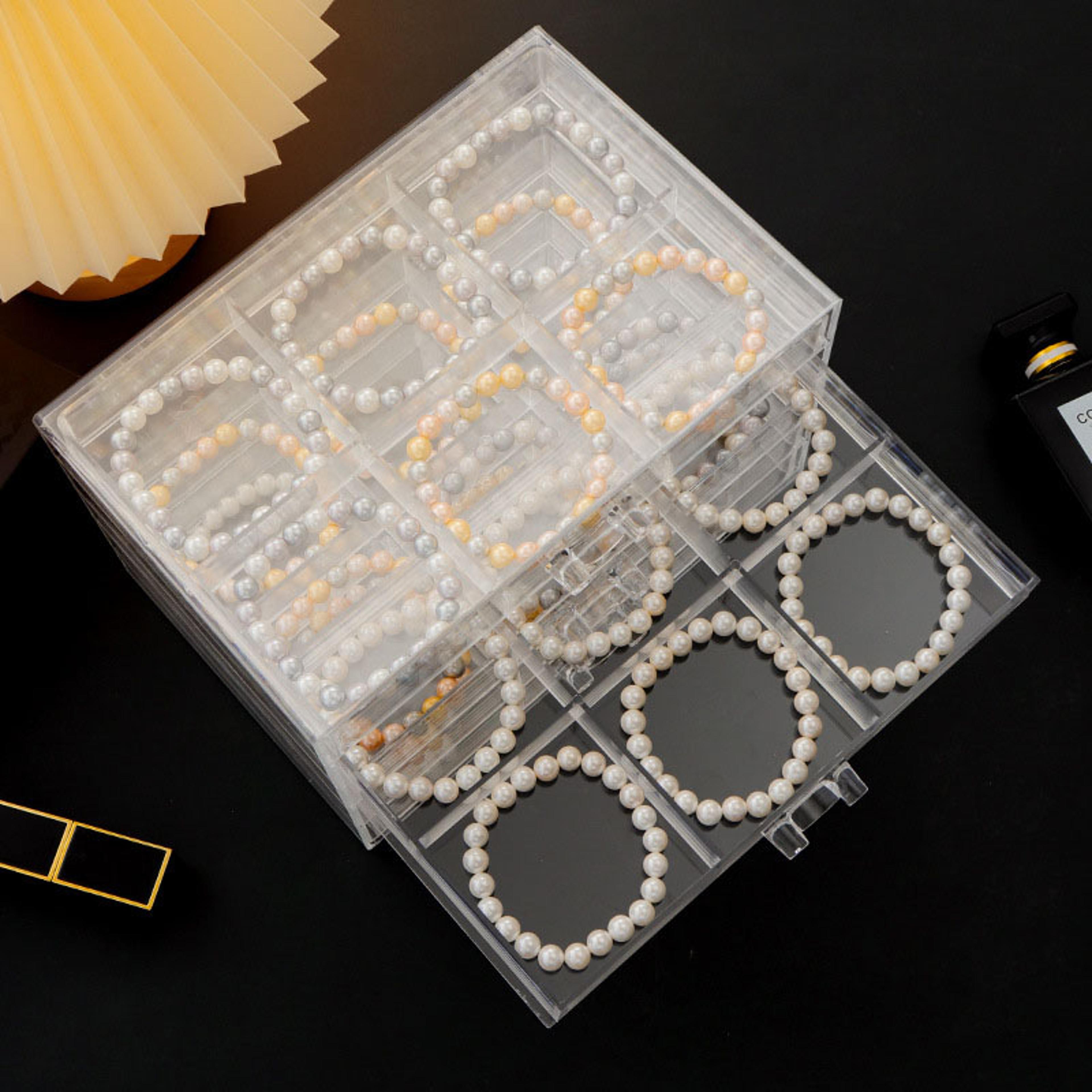 5 Drawer Acrylic Jewelry Organizer With Clear Earring Storage Compartments 2
