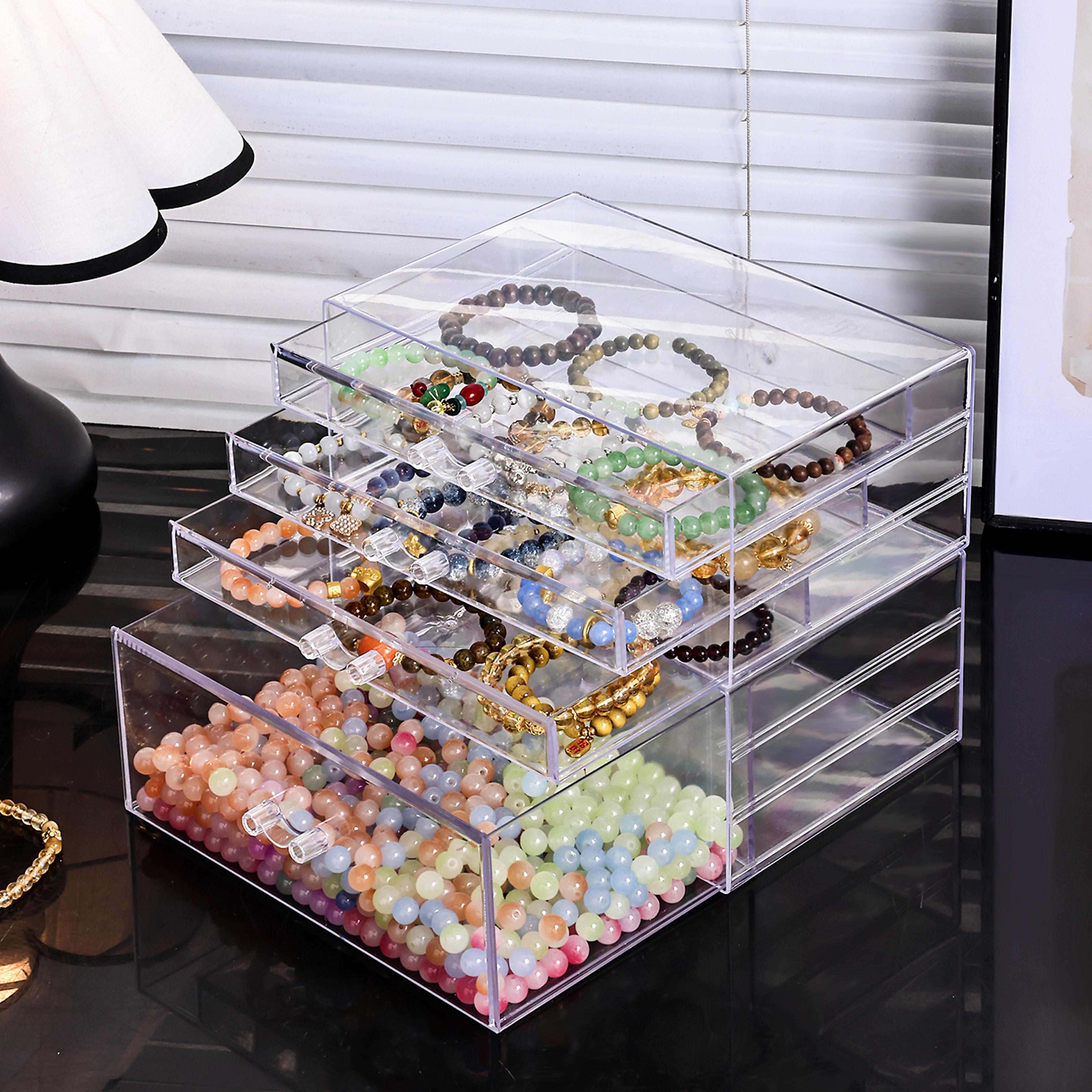 Transparent Acrylic Drawer Organizer For Jewelry Beads Hair Accessories And Small Items 1