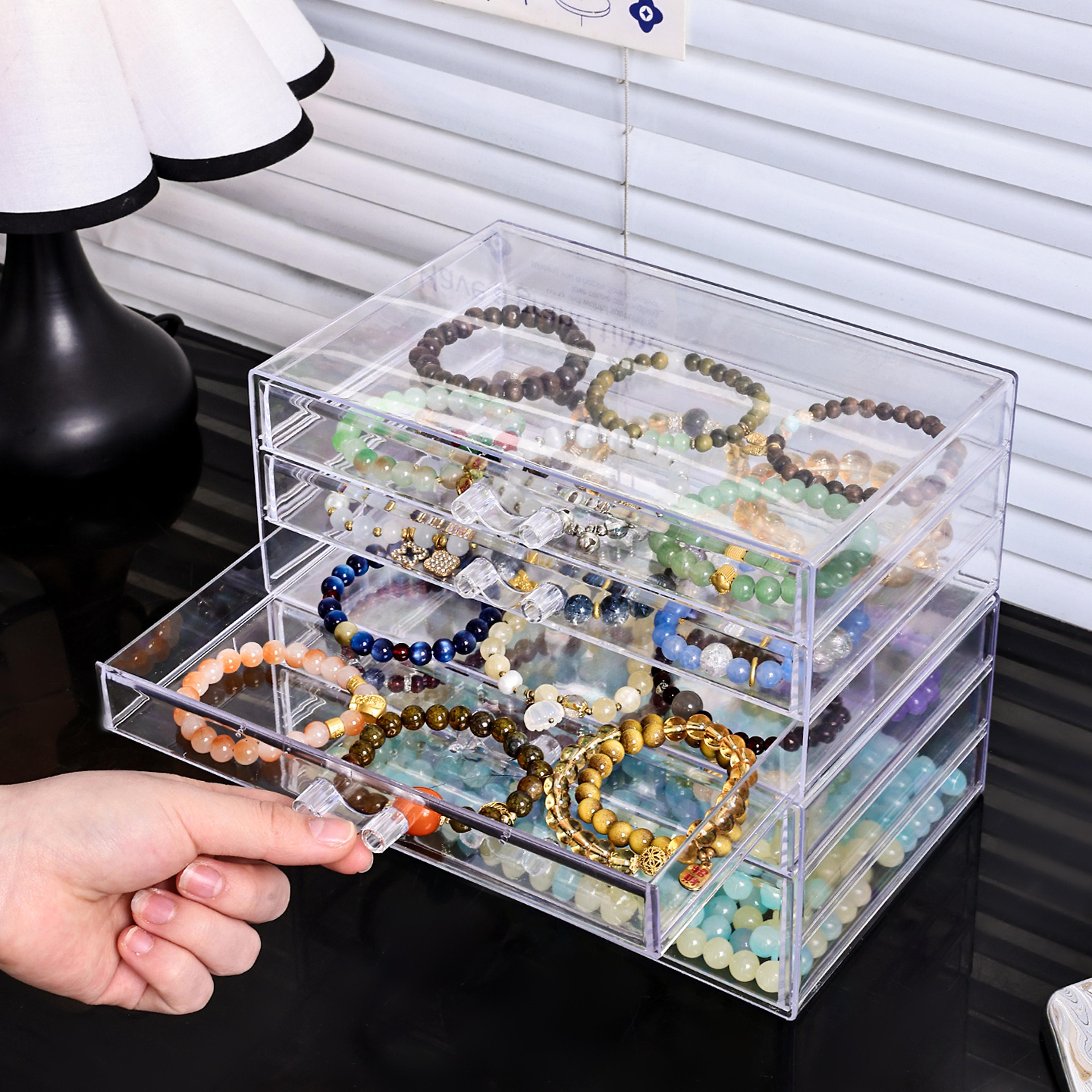 Transparent Acrylic Drawer Organizer For Jewelry Beads Hair Accessories And Small Items 2