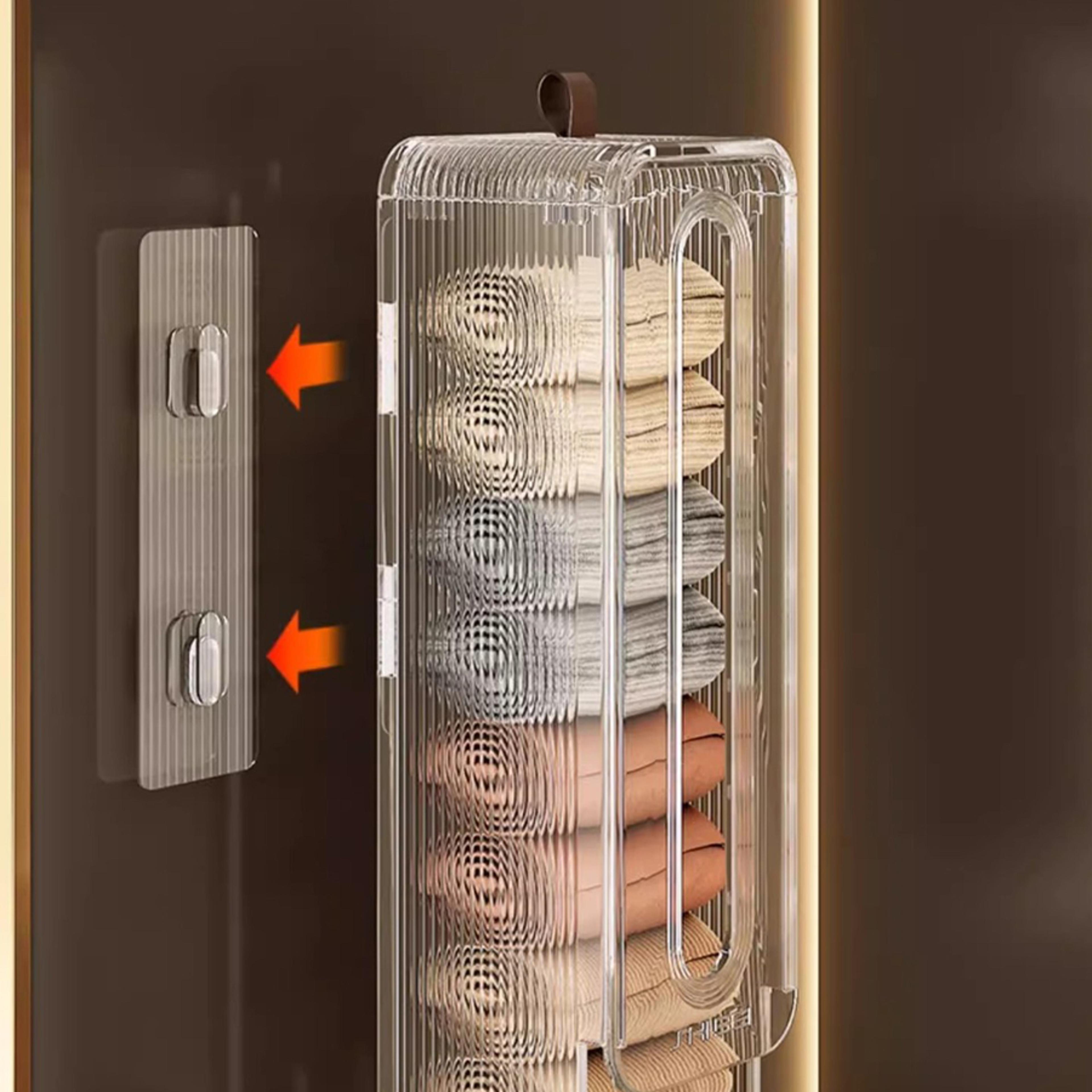 Wall Mounted Underwear Organizer No Drill Sock Storage Box 2