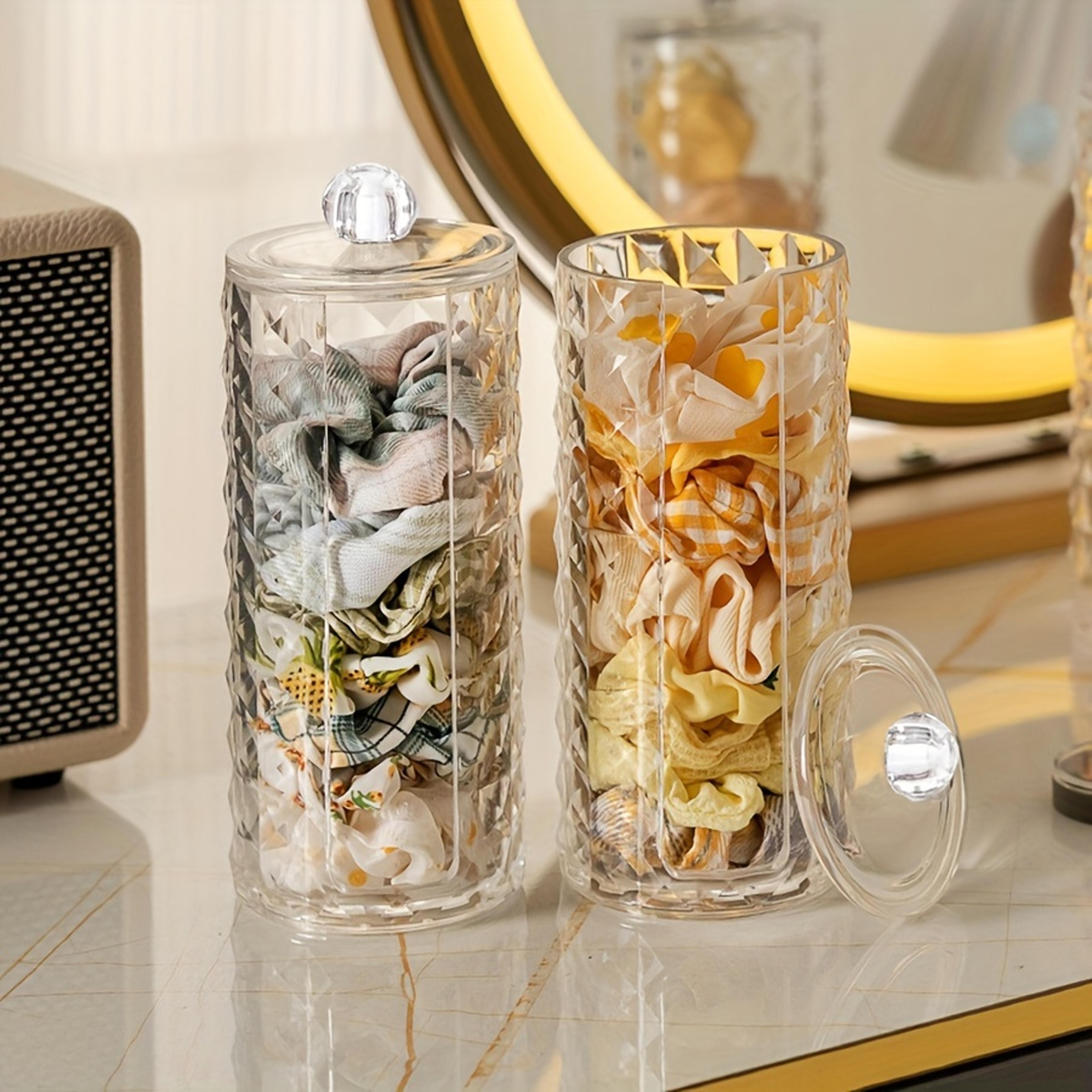 Clear Acrylic Scrunchie Holder And Cotton Pad Storage Organizer 4