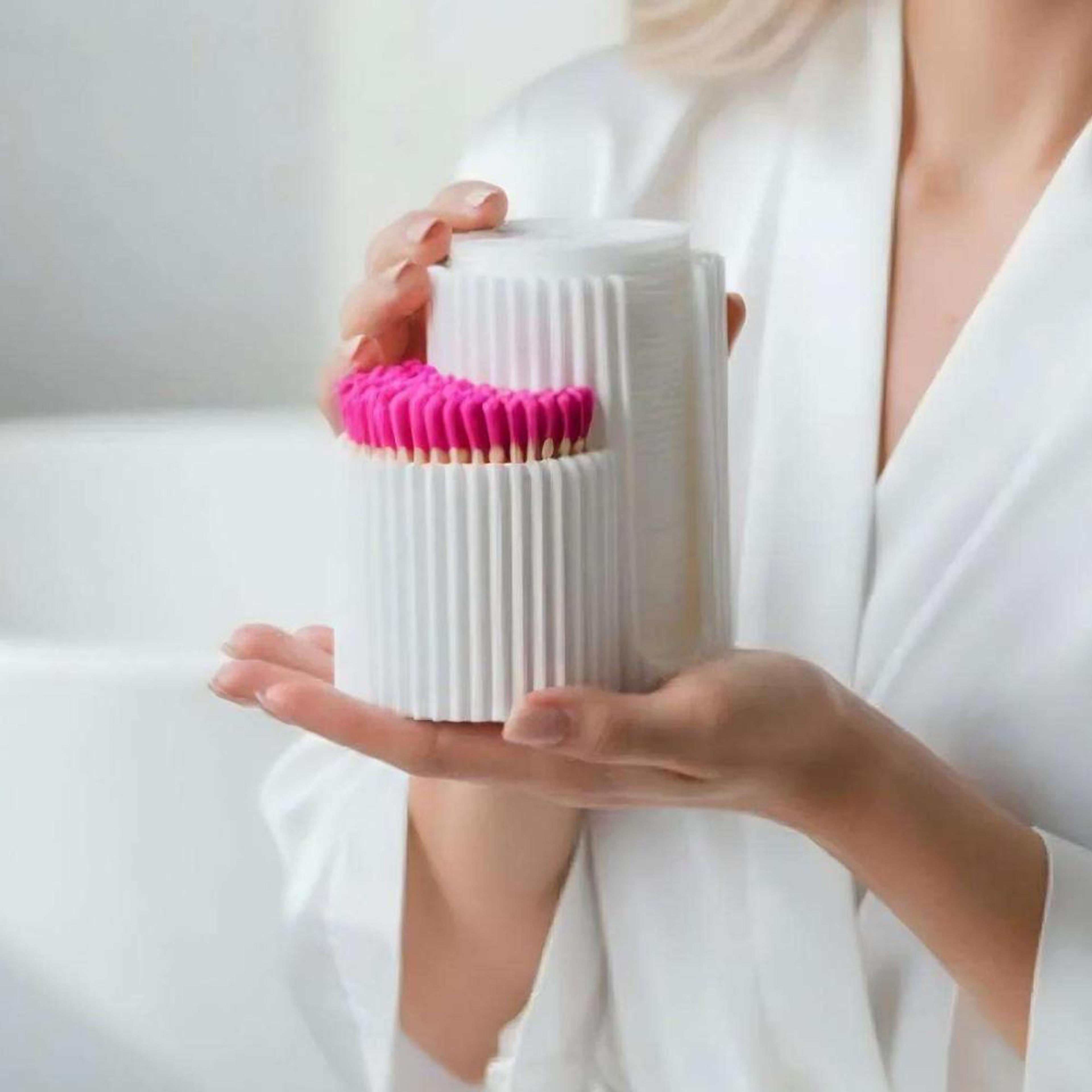 Cotton Swab Holder Makeup Pad Storage Box Desktop Vanity Organizer 5