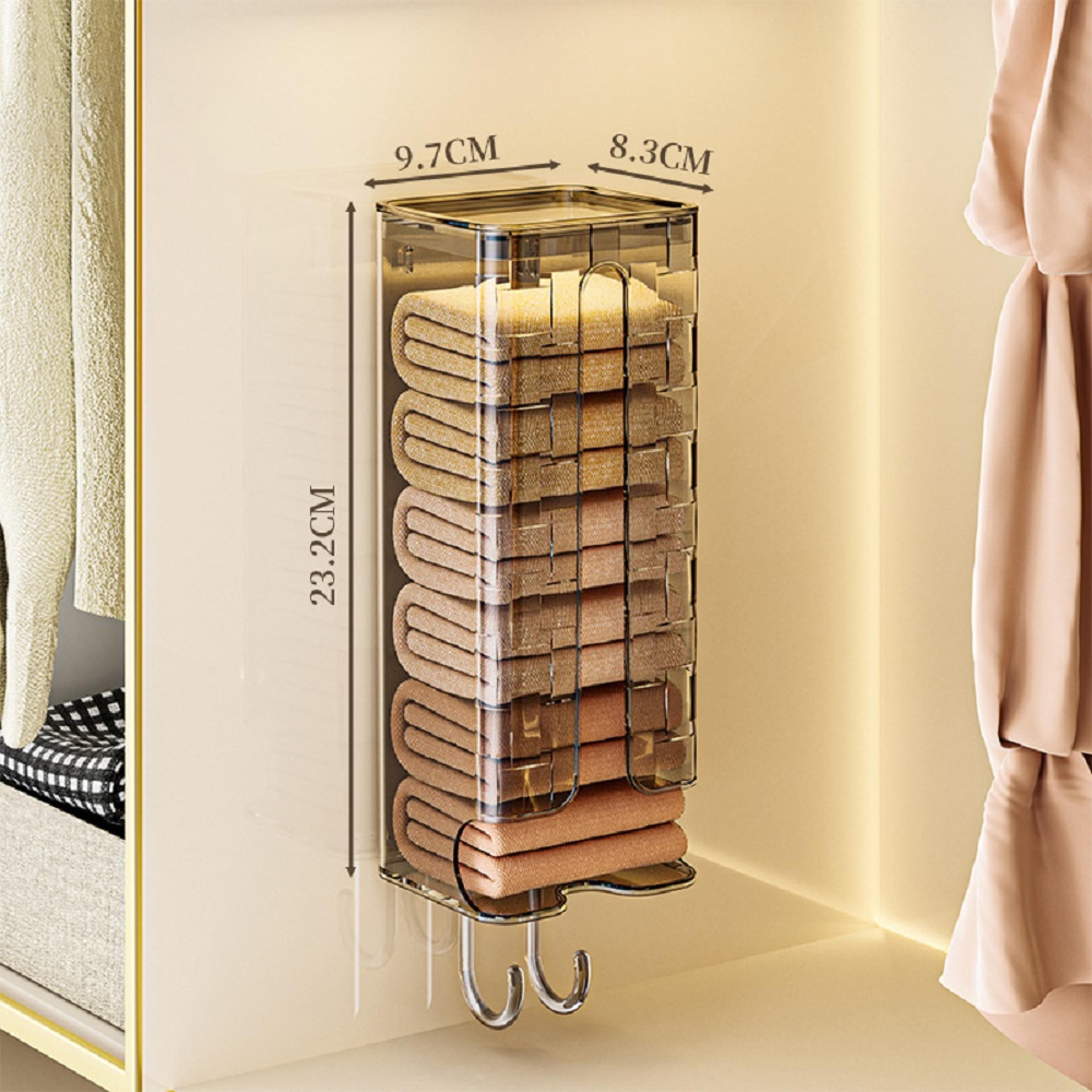 Wall Mounted Underwear And Sock Organizer With Pull Out Lidded Storage Box 6