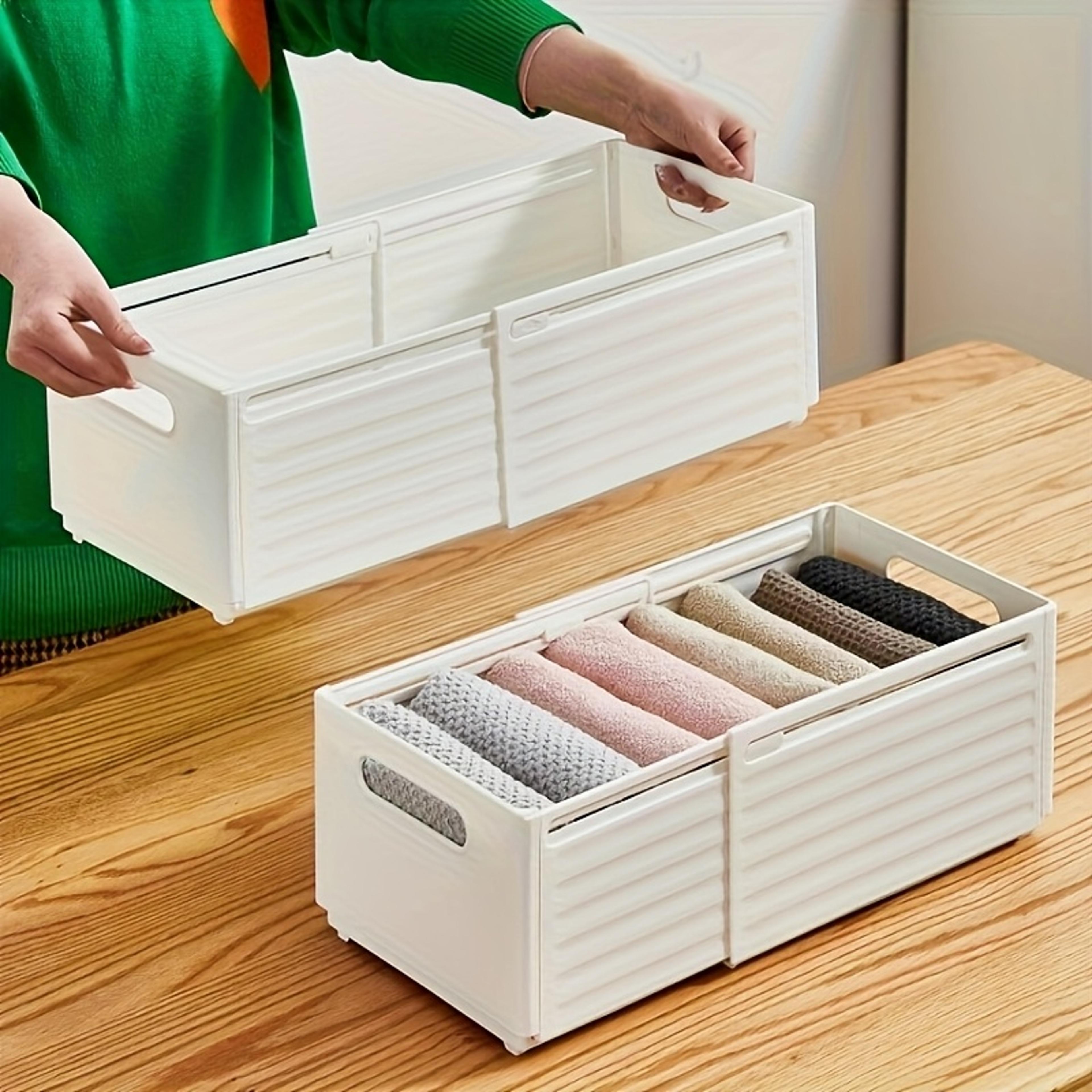 3 Piece Adjustable Foldable Storage Box Set Plastic Organizer For Bedroom Bathroom Office Makeup Me 3