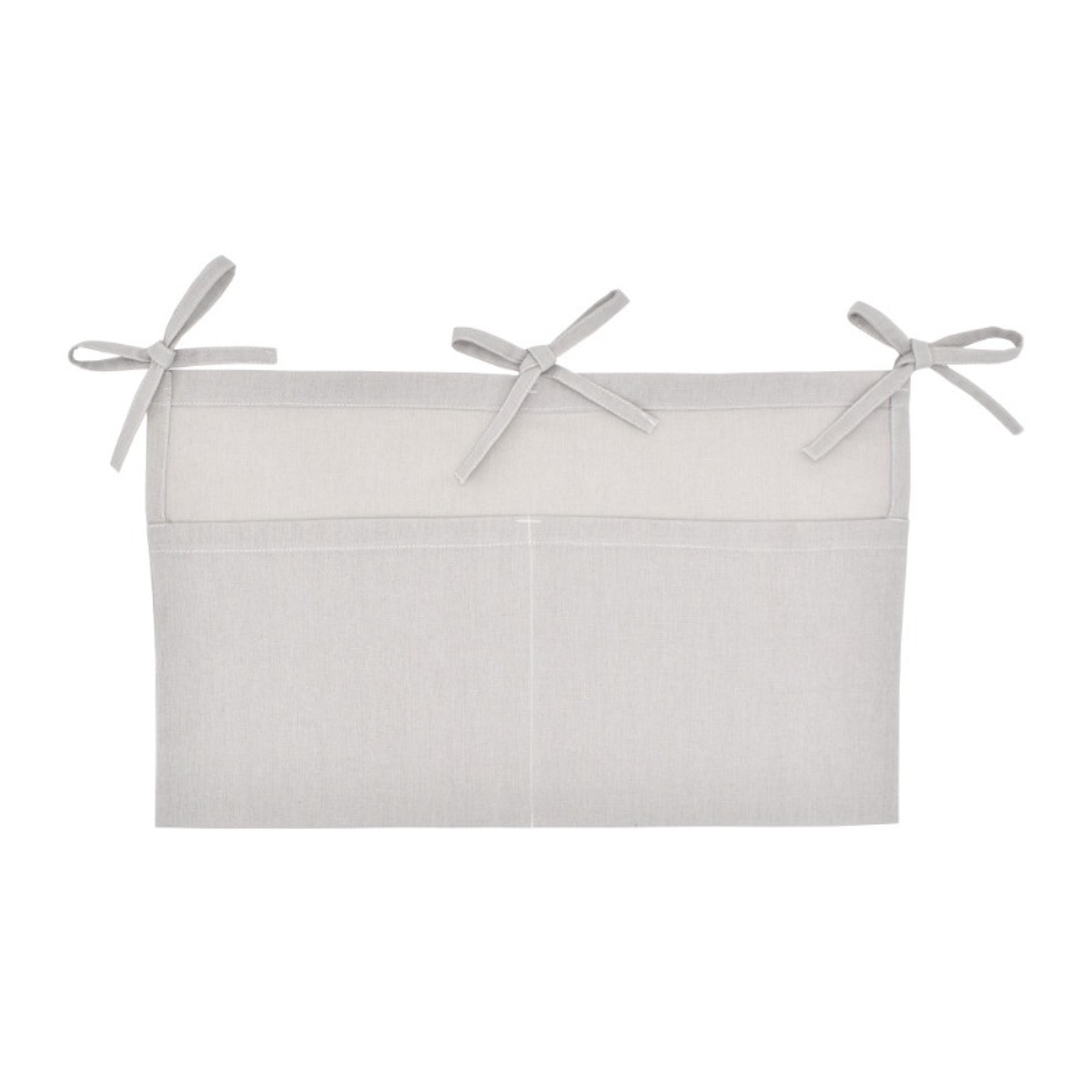 Baby Bedside Organizer Linen Crib Storage Bag With 2 Pockets For Diapers Toys And Nursery Essential 6