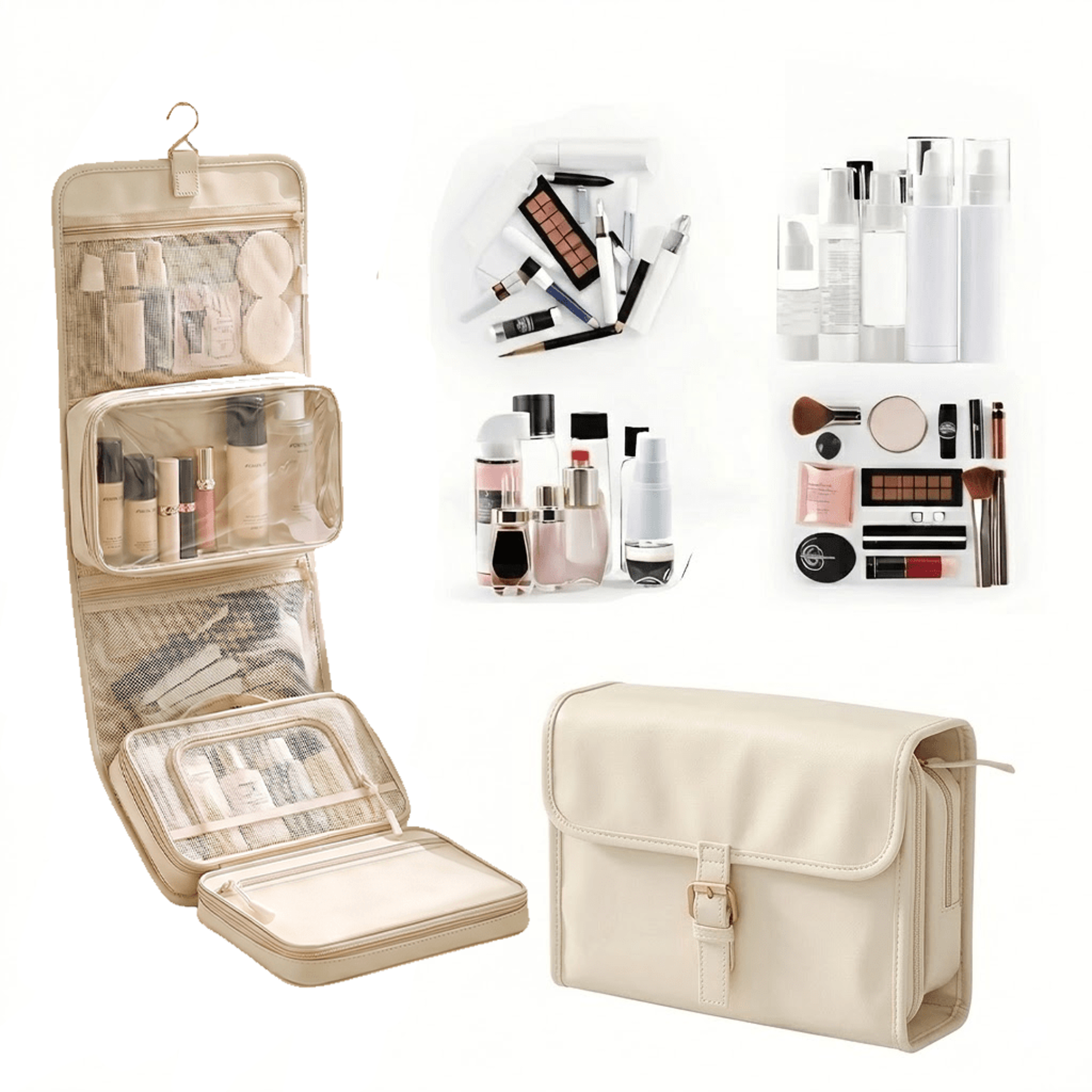 Large Capacity Hanging Toiletry Bag For Women Waterproof Travel Cosmetic Organizer 1