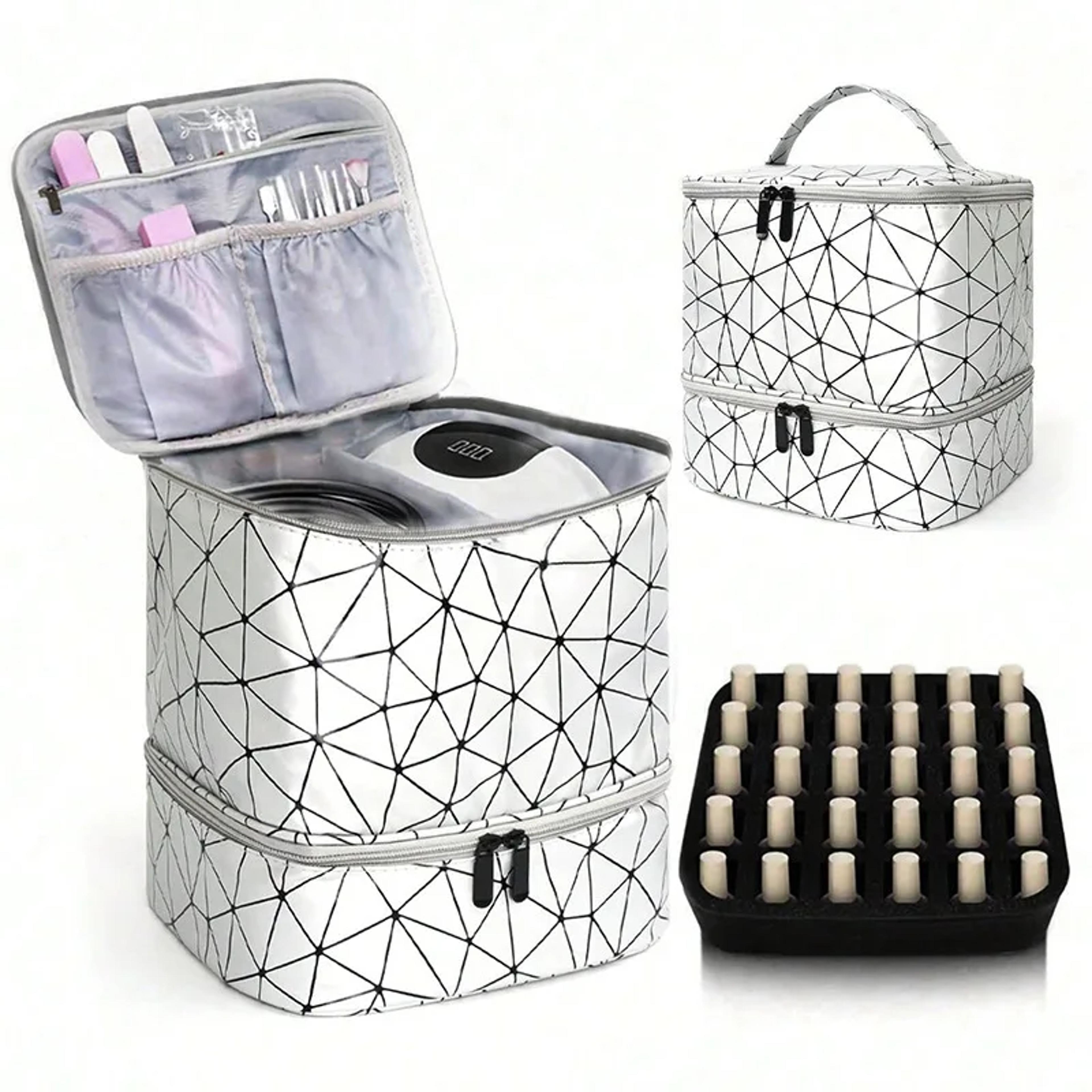 Double Layer Nail Polish Storage Bag Portable Manicure Organizer Travel Cosmetic Case 6
