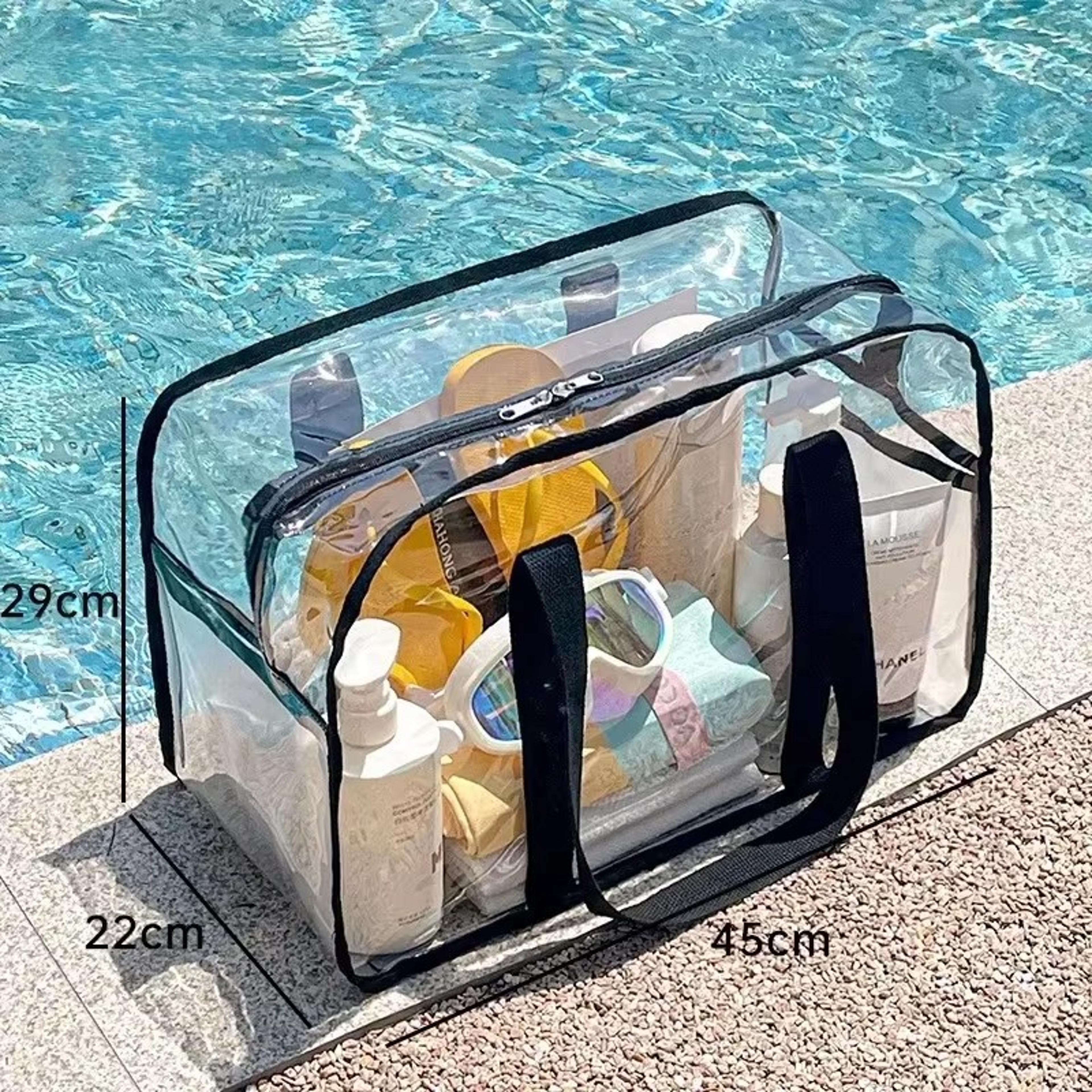 Large Transparent Storage Bag Waterproof Makeup Travel Organizer For Clothes And Beach Essentials 5