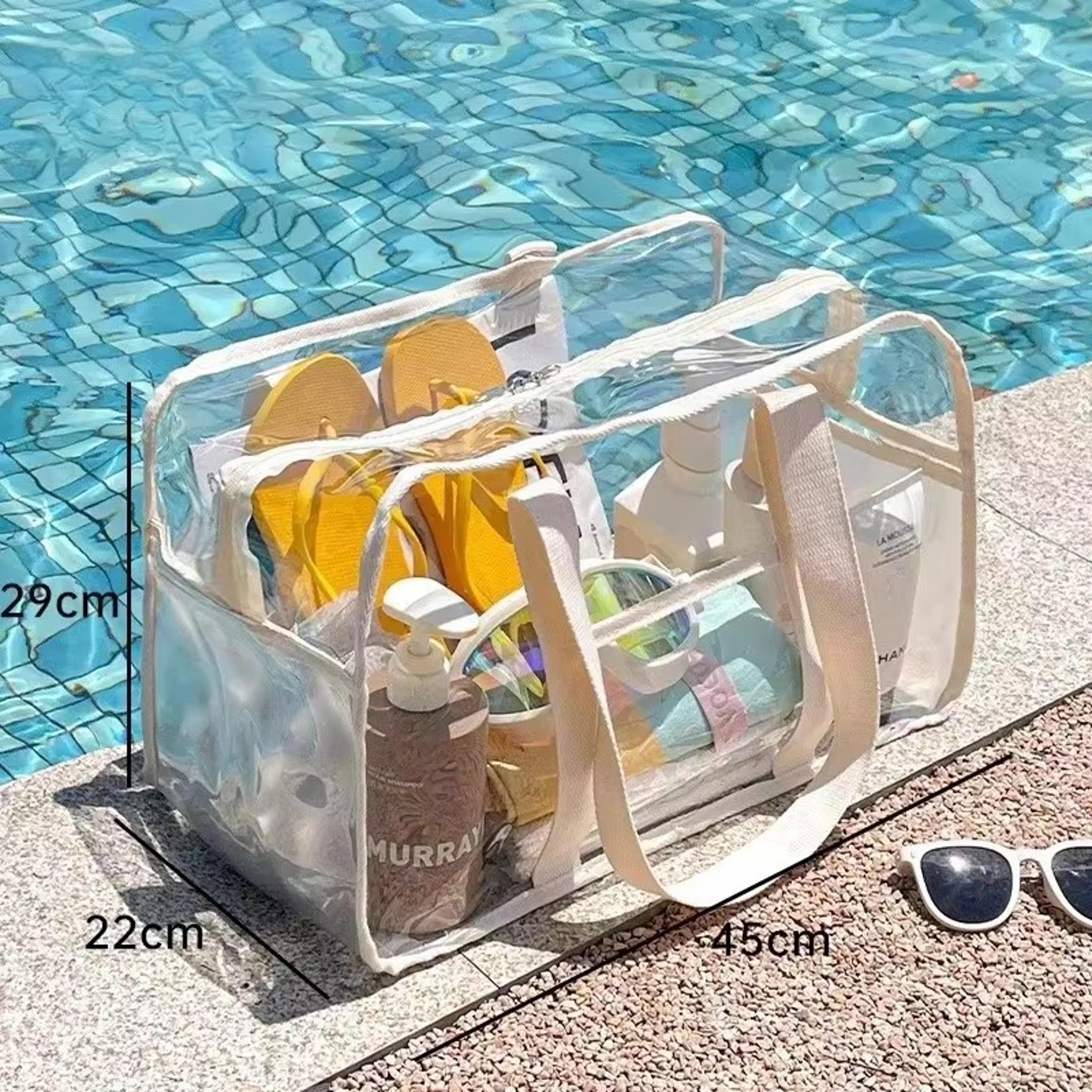 Large Transparent Storage Bag Waterproof Makeup Travel Organizer For Clothes And Beach Essentials 8