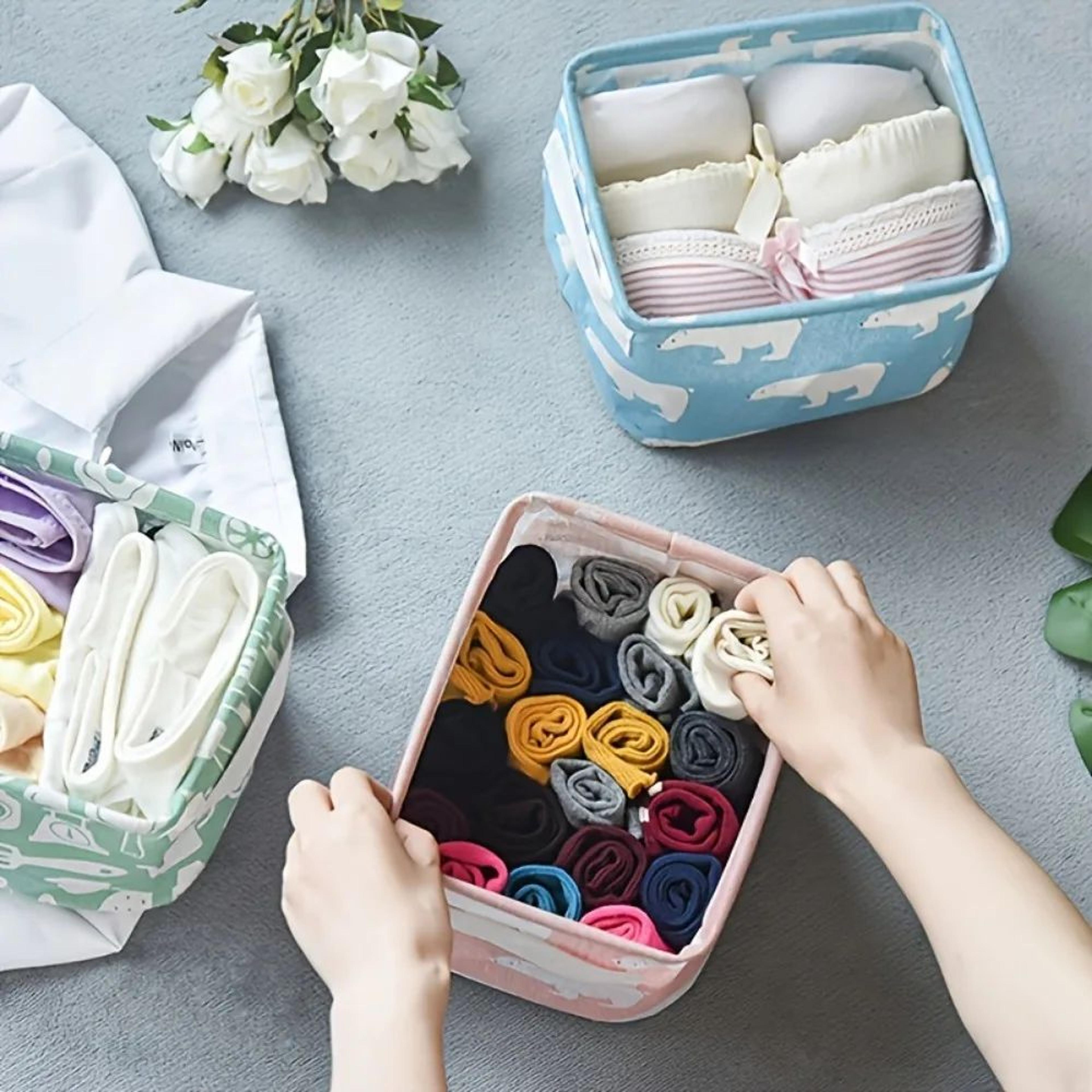 Cotton Linen Storage Basket Desktop Organizer Waterproof Cosmetic And Clothes Storage Bag 3