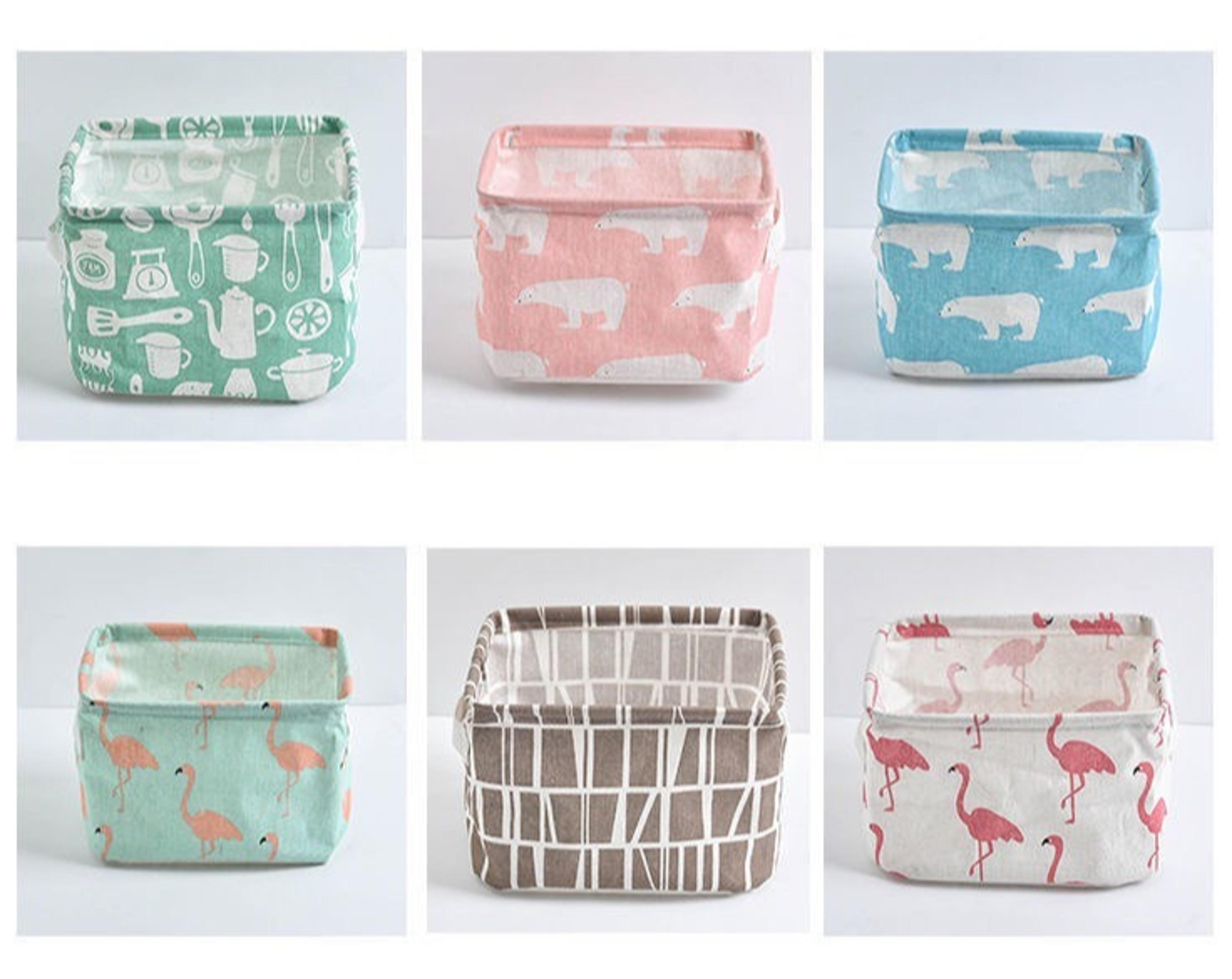 Cotton Linen Storage Basket Desktop Organizer Waterproof Cosmetic And Clothes Storage Bag 6