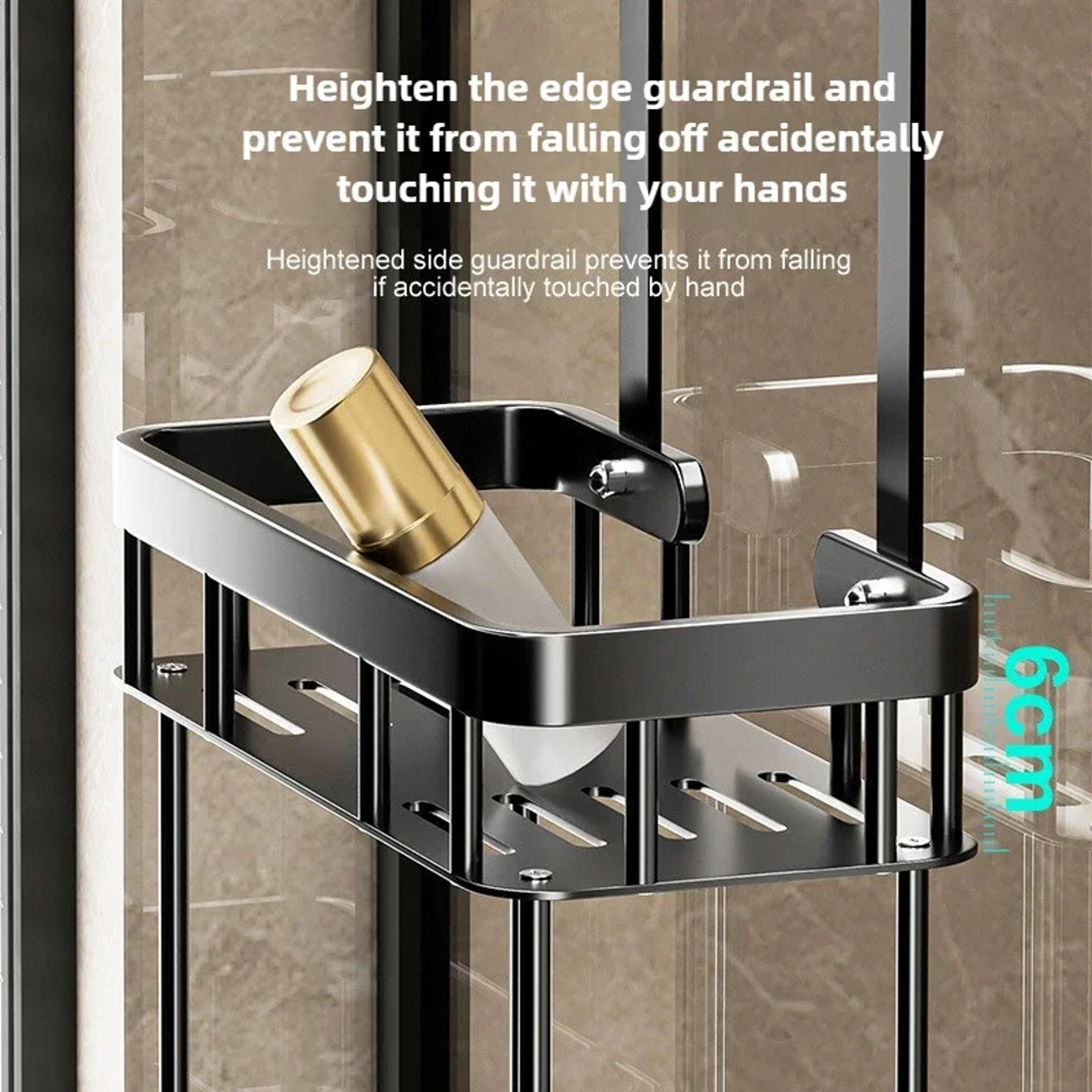 Over The Door Shower Caddy Bathroom Storage Rack Double Shelf Organizer 3