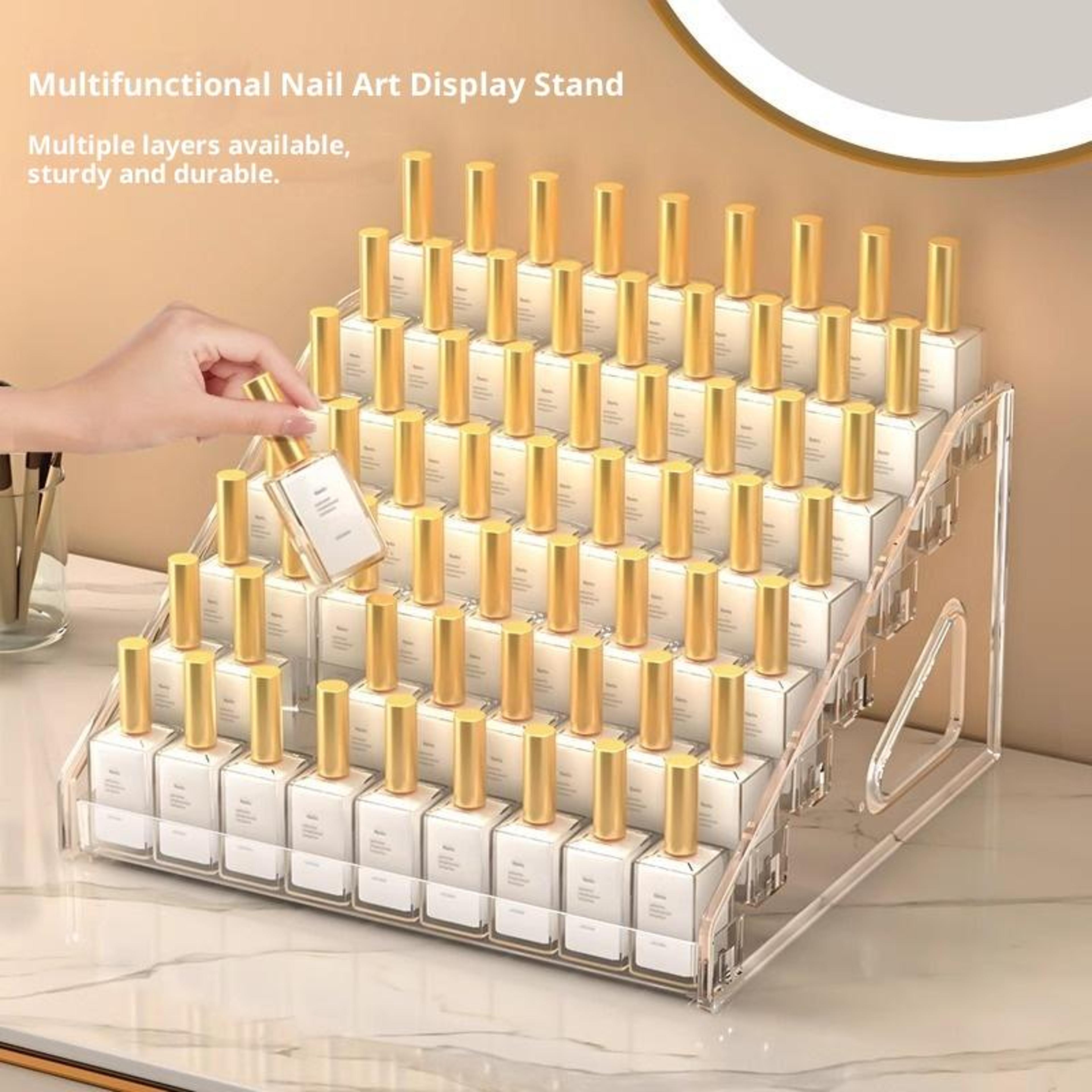 Multi Tier Clear Acrylic Nail Polish Organizer Cosmetic Display Stand Makeup Holder 2