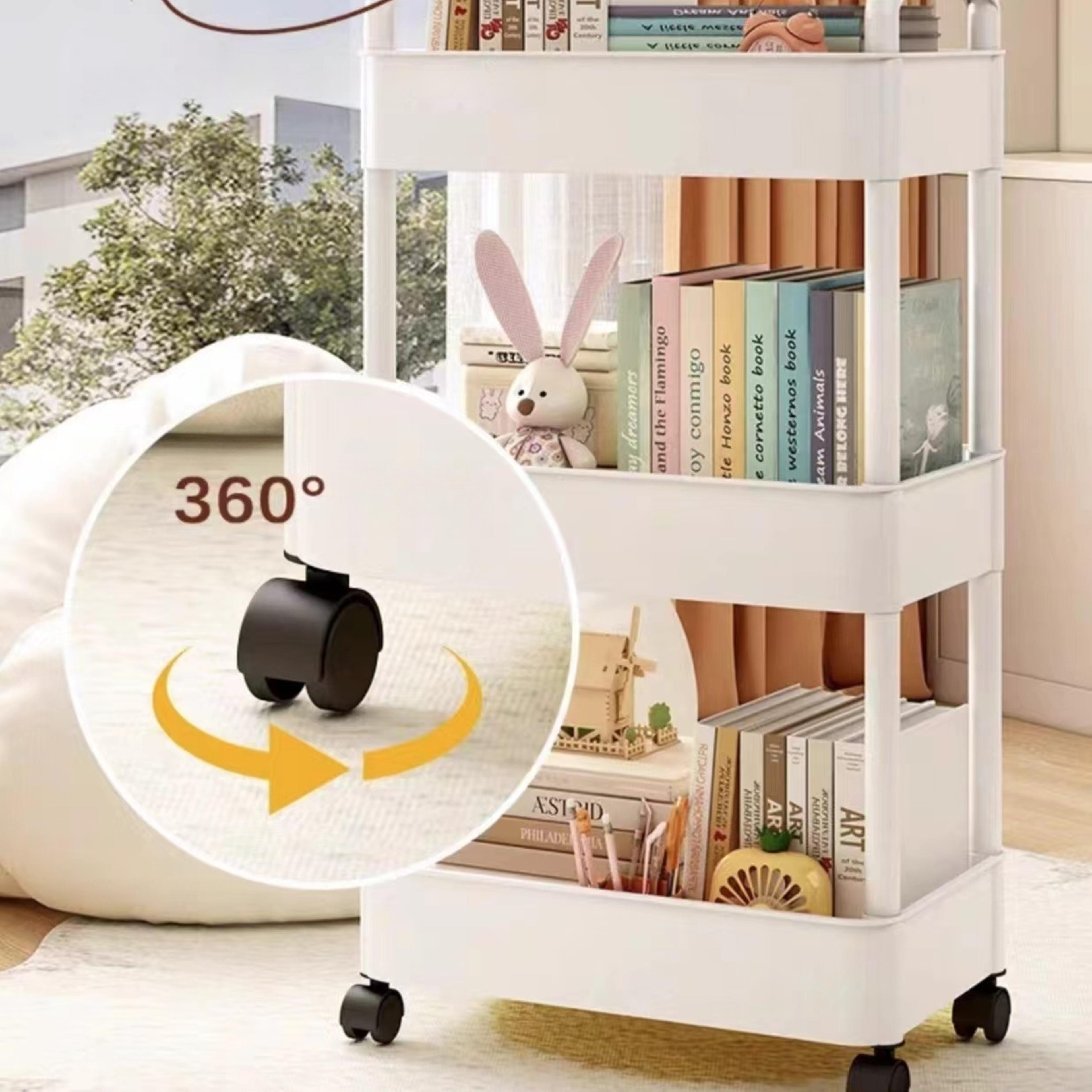 3 Or 4 Tier Rolling Storage Cart With Lockable Wheels And Spacious Shelves 3