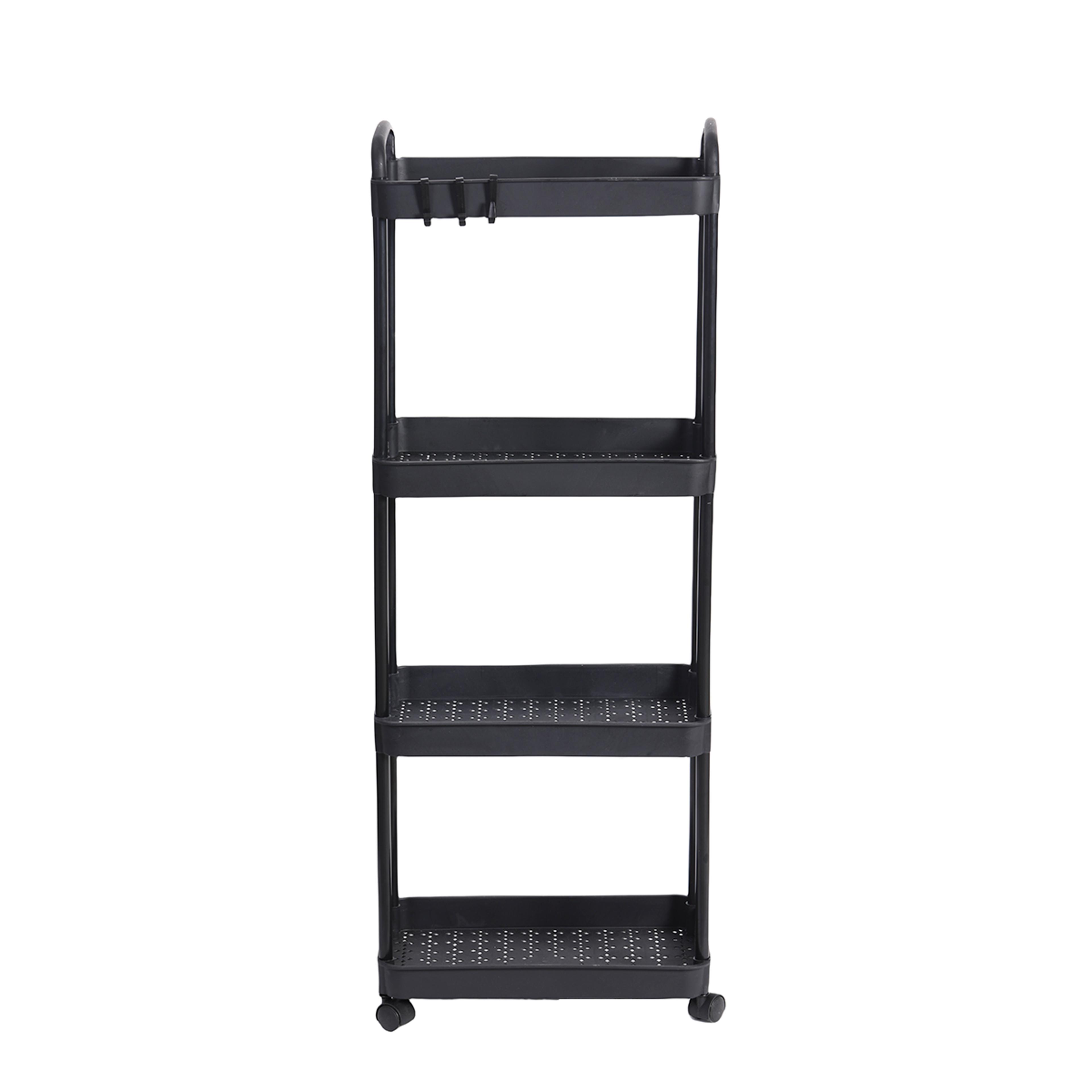 3 Or 4 Tier Rolling Storage Cart With Lockable Wheels And Spacious Shelves 6