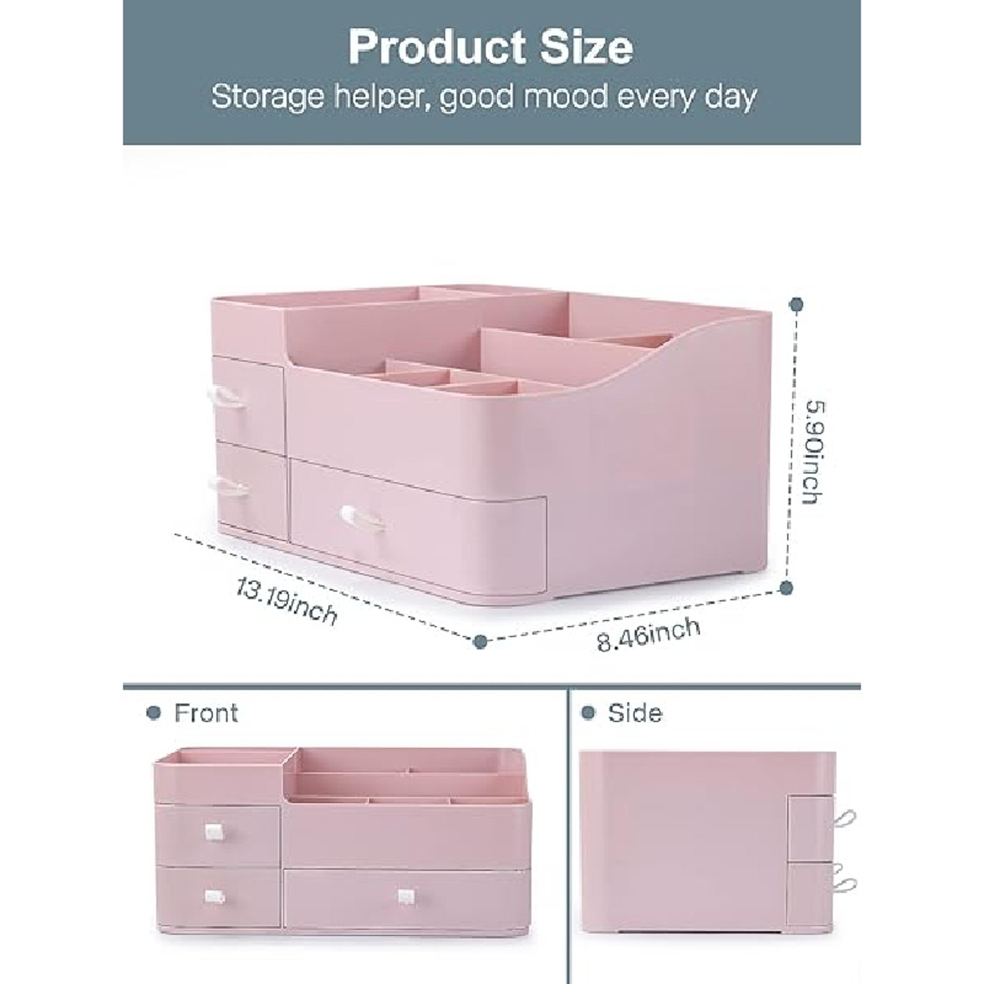 Large Capacity Makeup Organizer With Drawers For Vanity And Skincare Storage 4