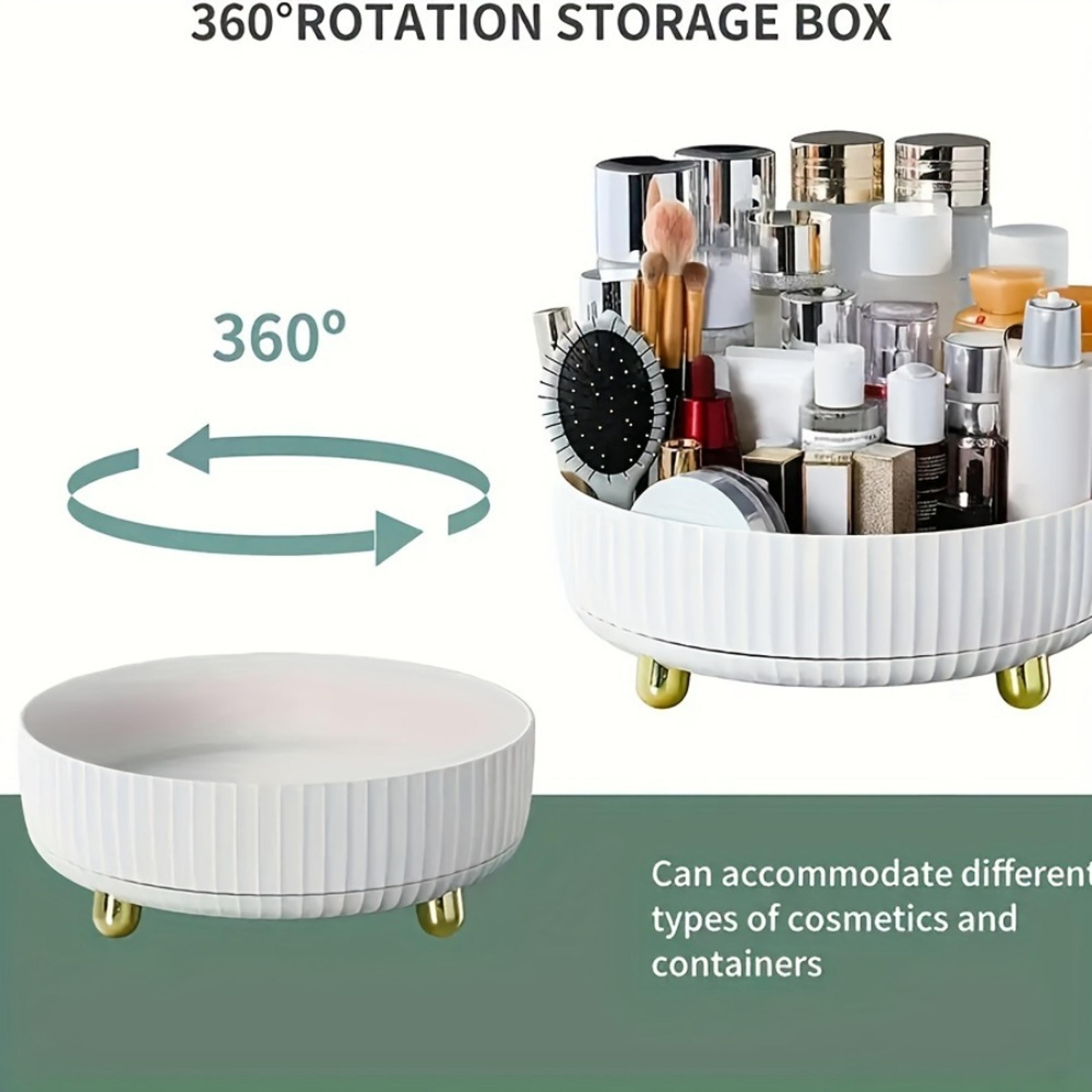 360 Rotating Makeup Organizer Large Capacity Perfume Organizer And Vanity Storage Tray 3