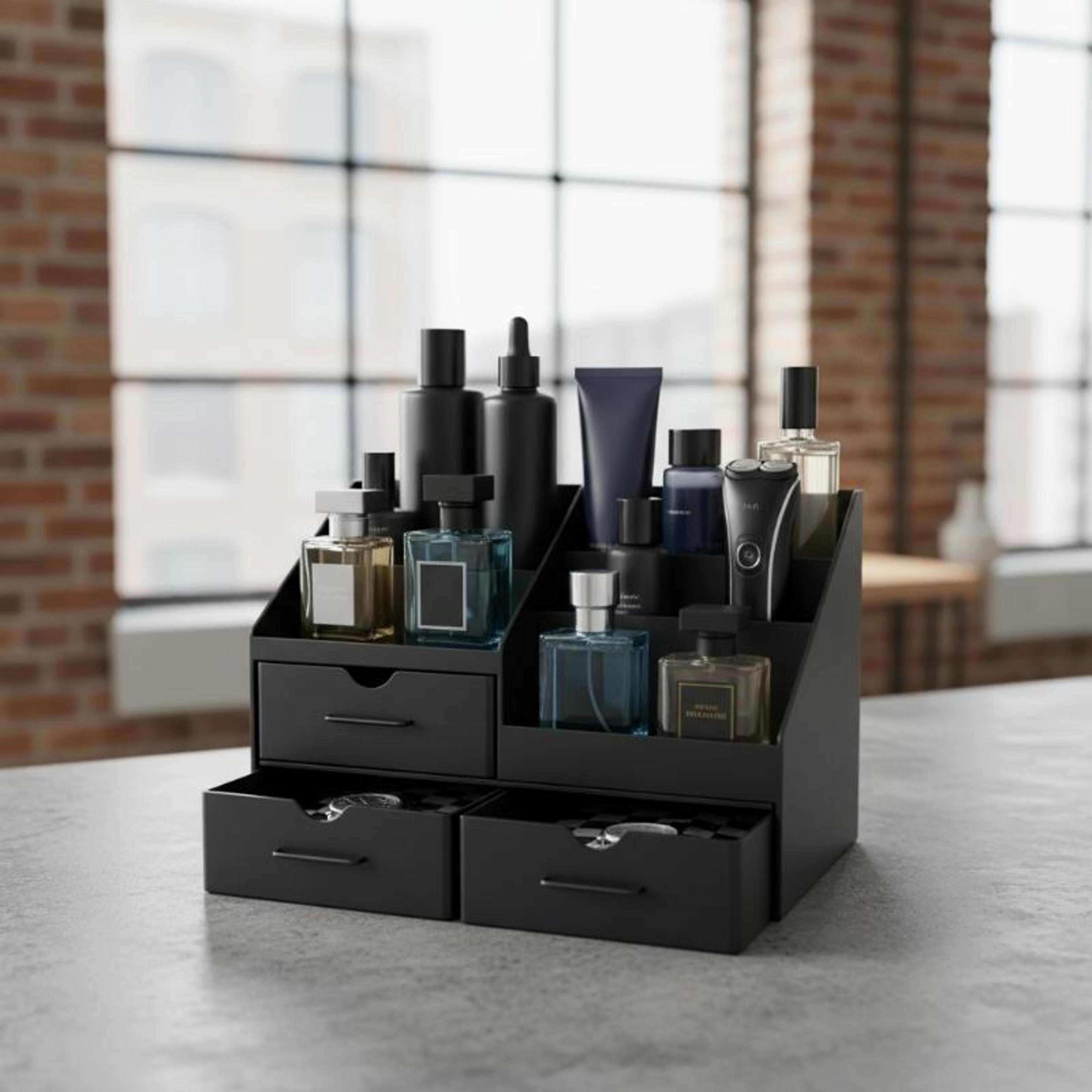 Mens Cologne Organizer With Drawers Perfume Stand And Bathroom Countertop Storage 1