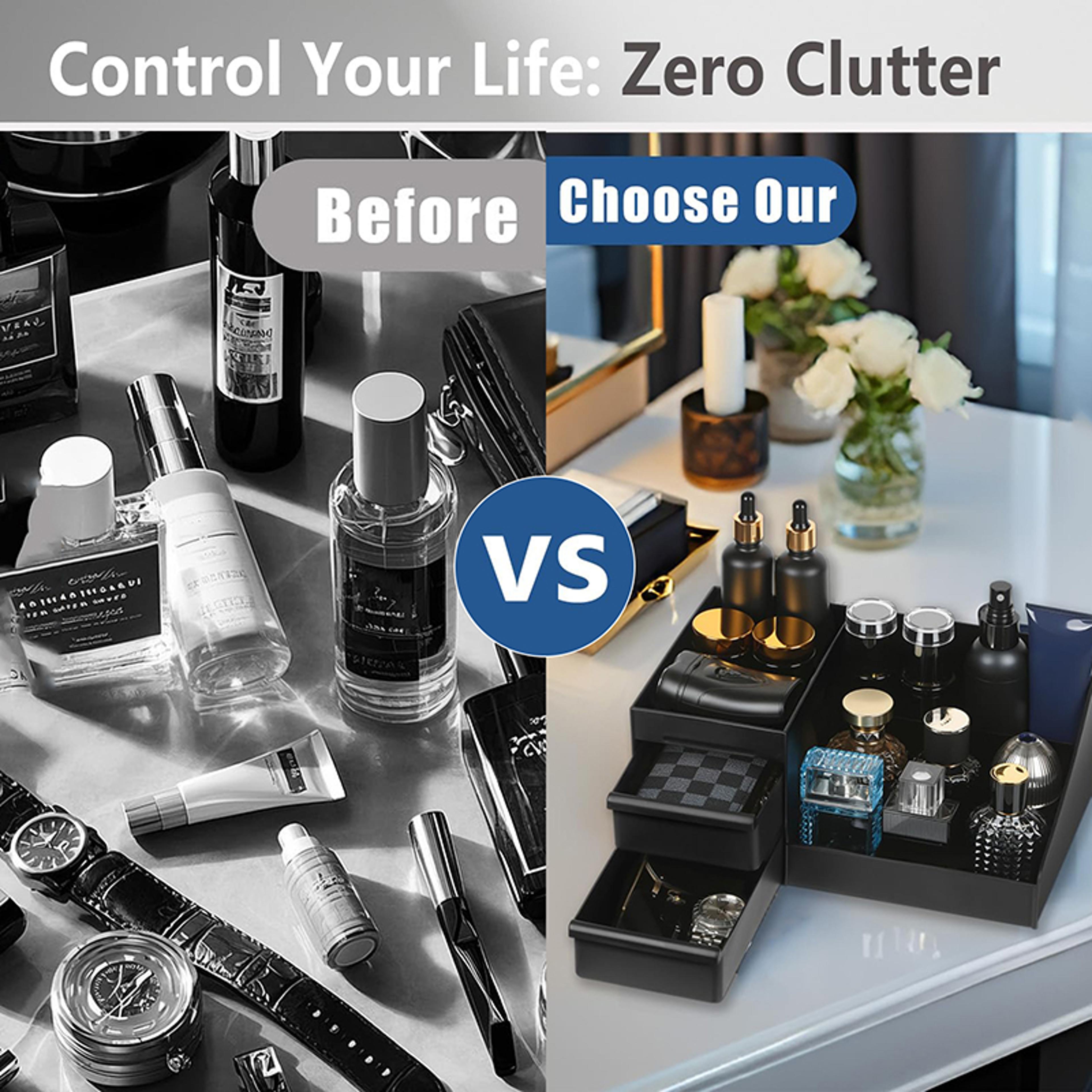 Mens Cologne Organizer With Drawers Perfume Stand And Bathroom Countertop Storage 5