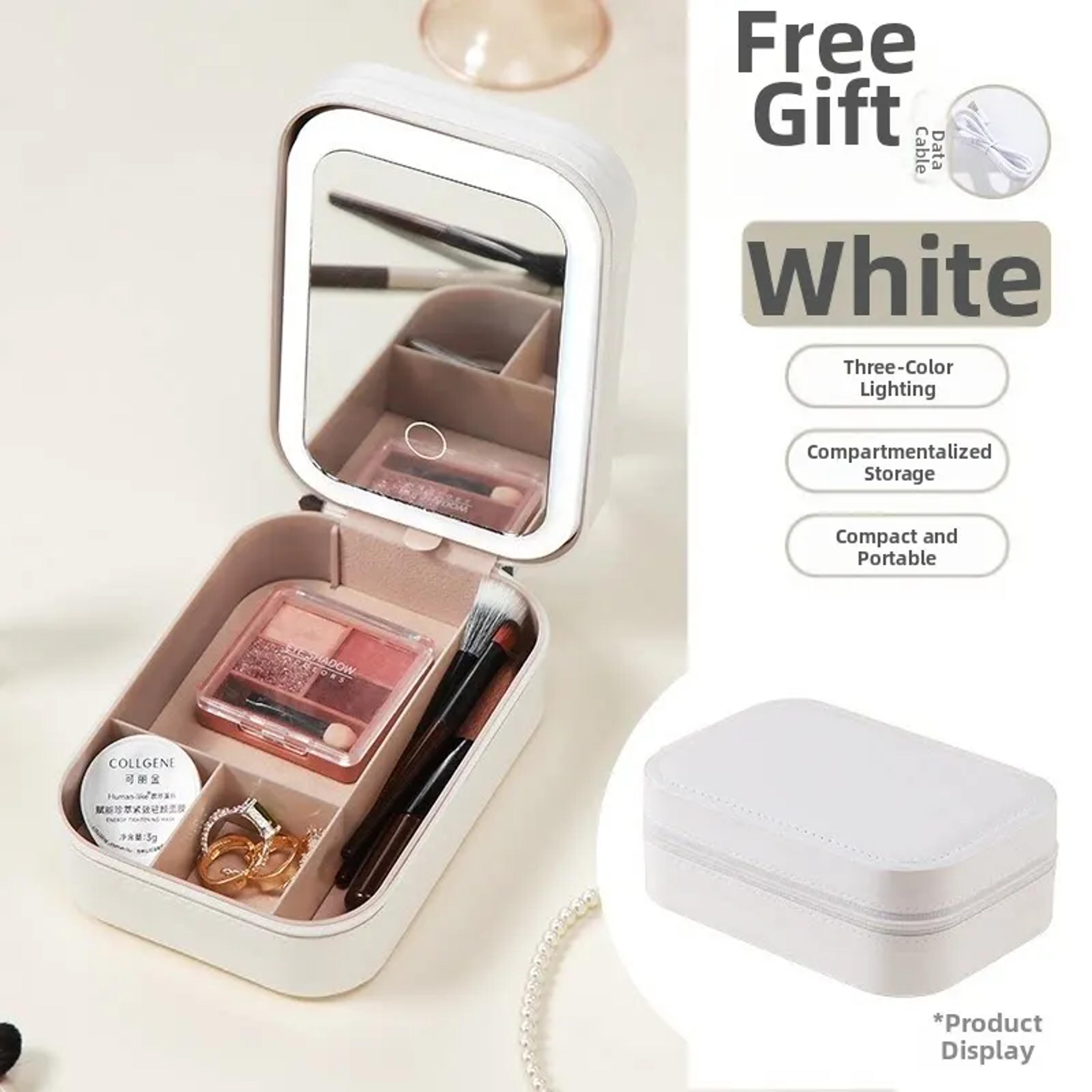 Airfriend Travel Makeup Bag With Lighted Makeup Mirror And Cosmetic Organizer 7