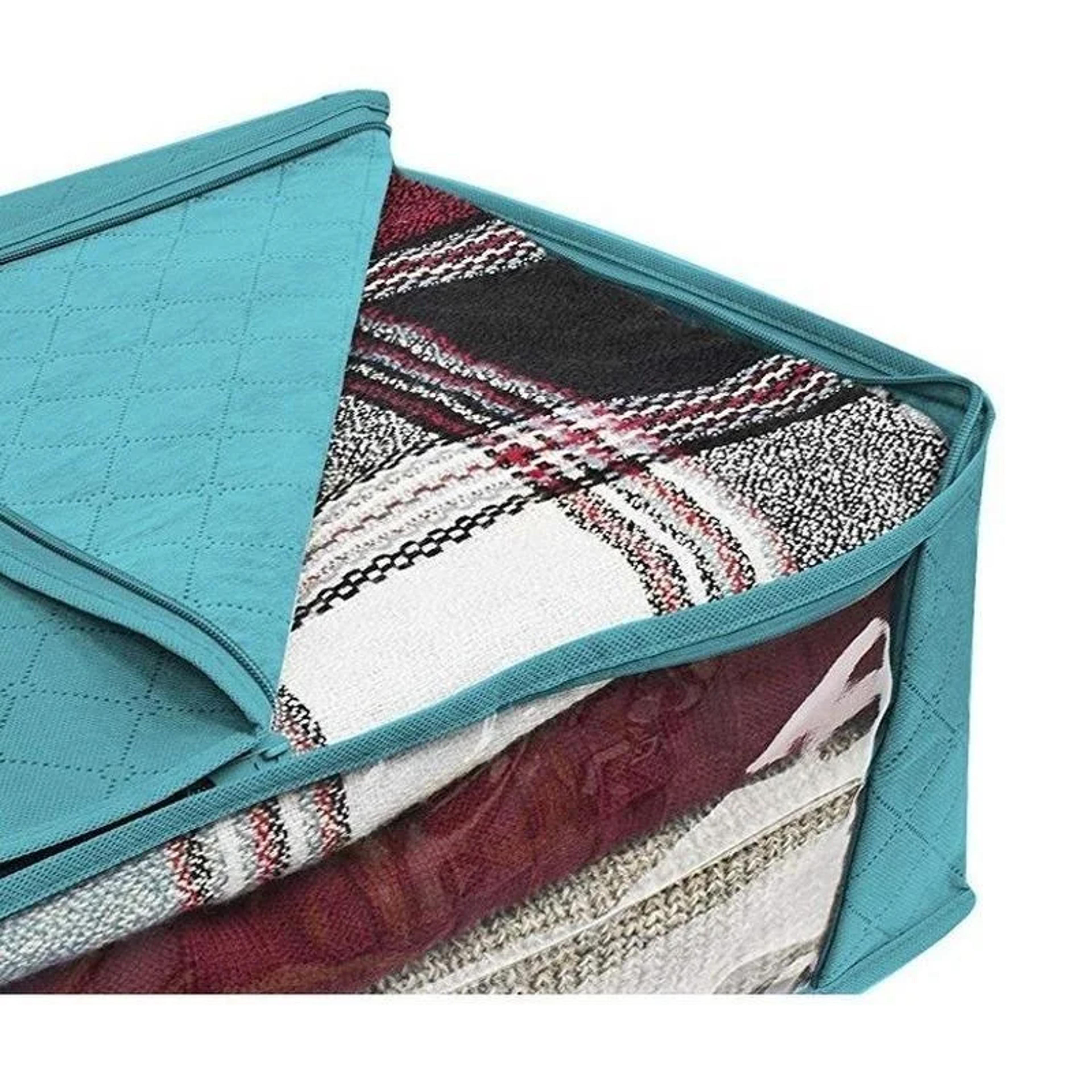 Foldable Clothes Storage Bag With Clear Window And Handles For Blankets Quilts And Closet Organizat 6