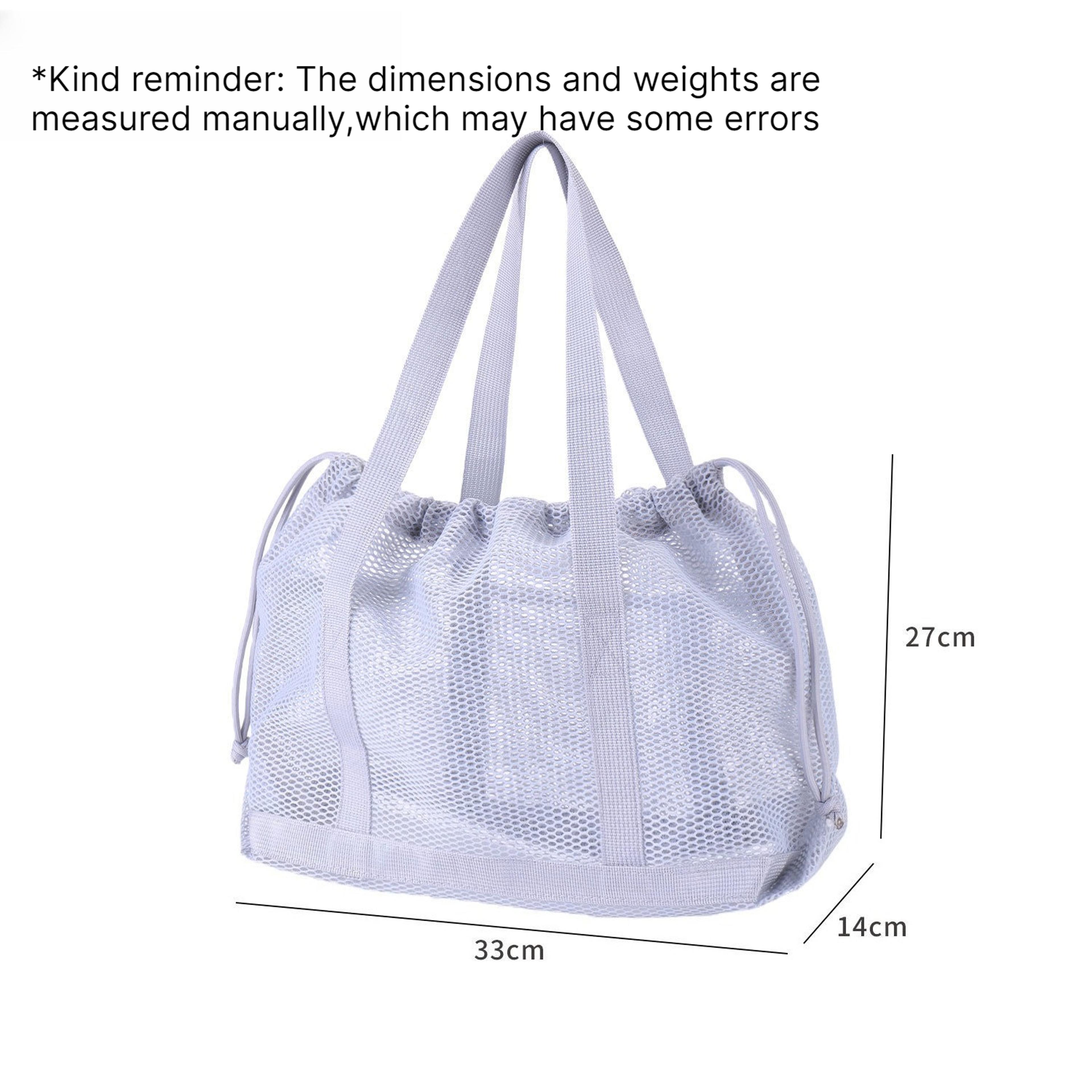 Sand Free Mesh Beach Bag Foldable Drawstring Travel Tote 7