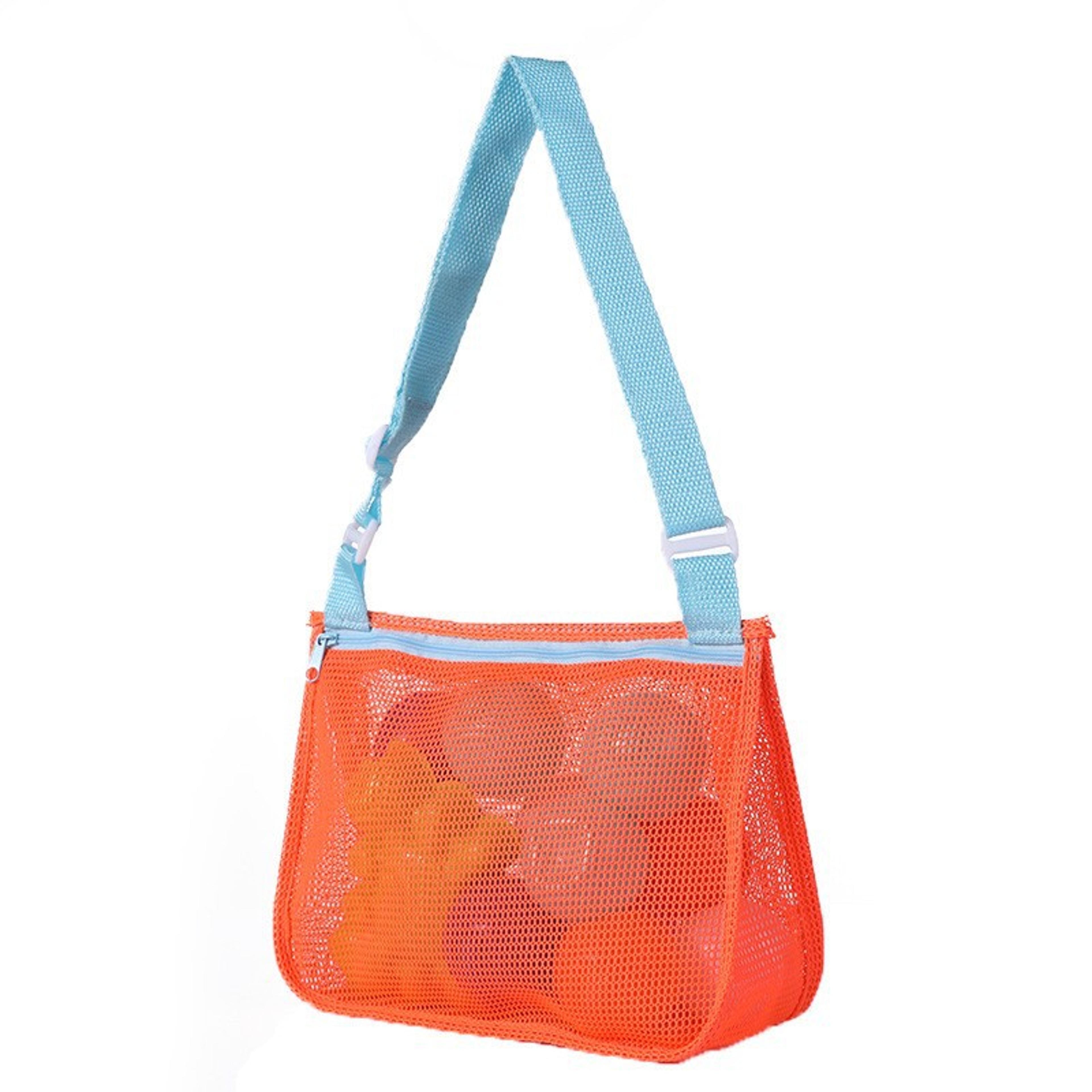 Kids Mesh Beach Bag With Drawstring Shoulder Strap For Toys And Shells 8
