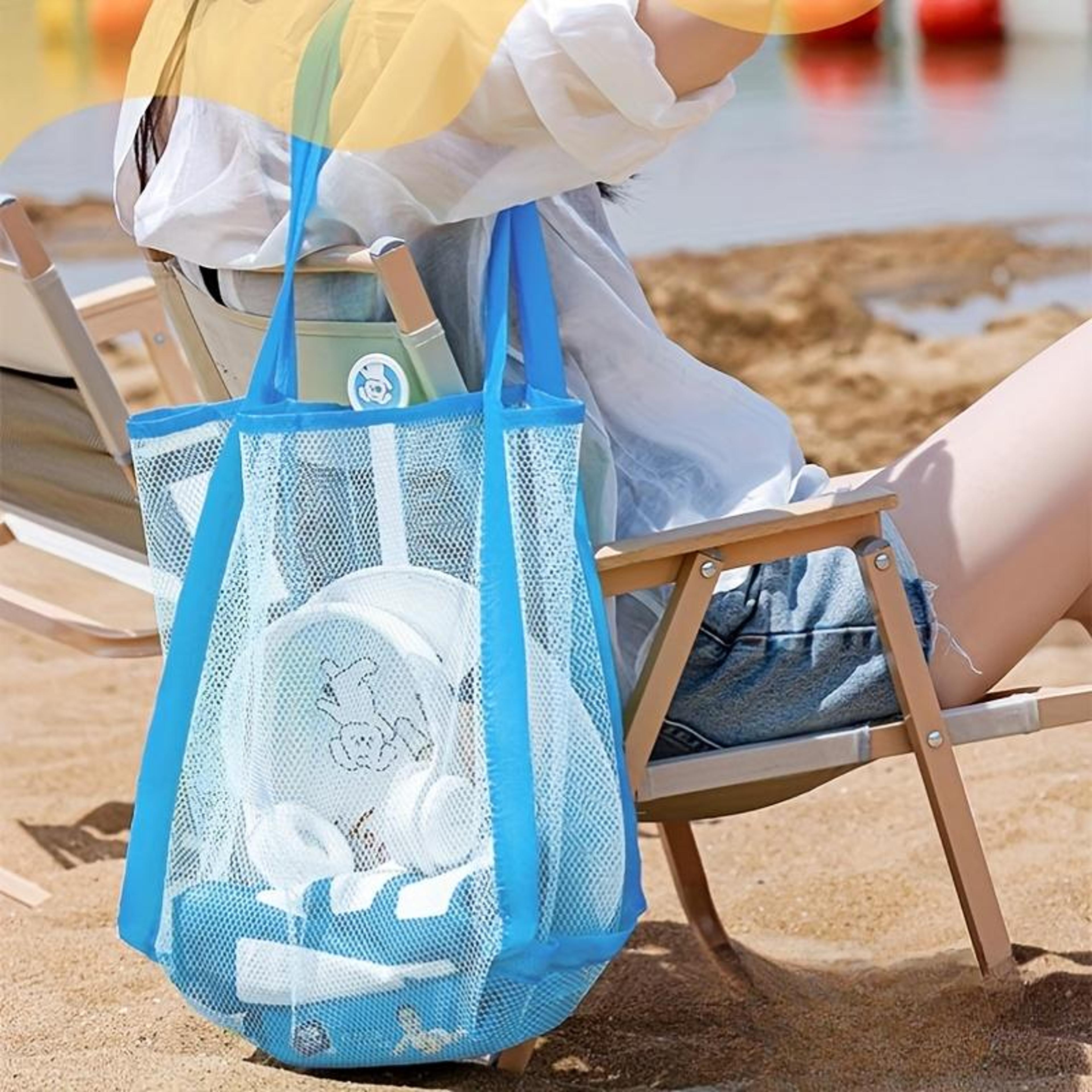 Large Mesh Beach Bag Sandproof Foldable Quick Dry Pool And Travel Tote 3
