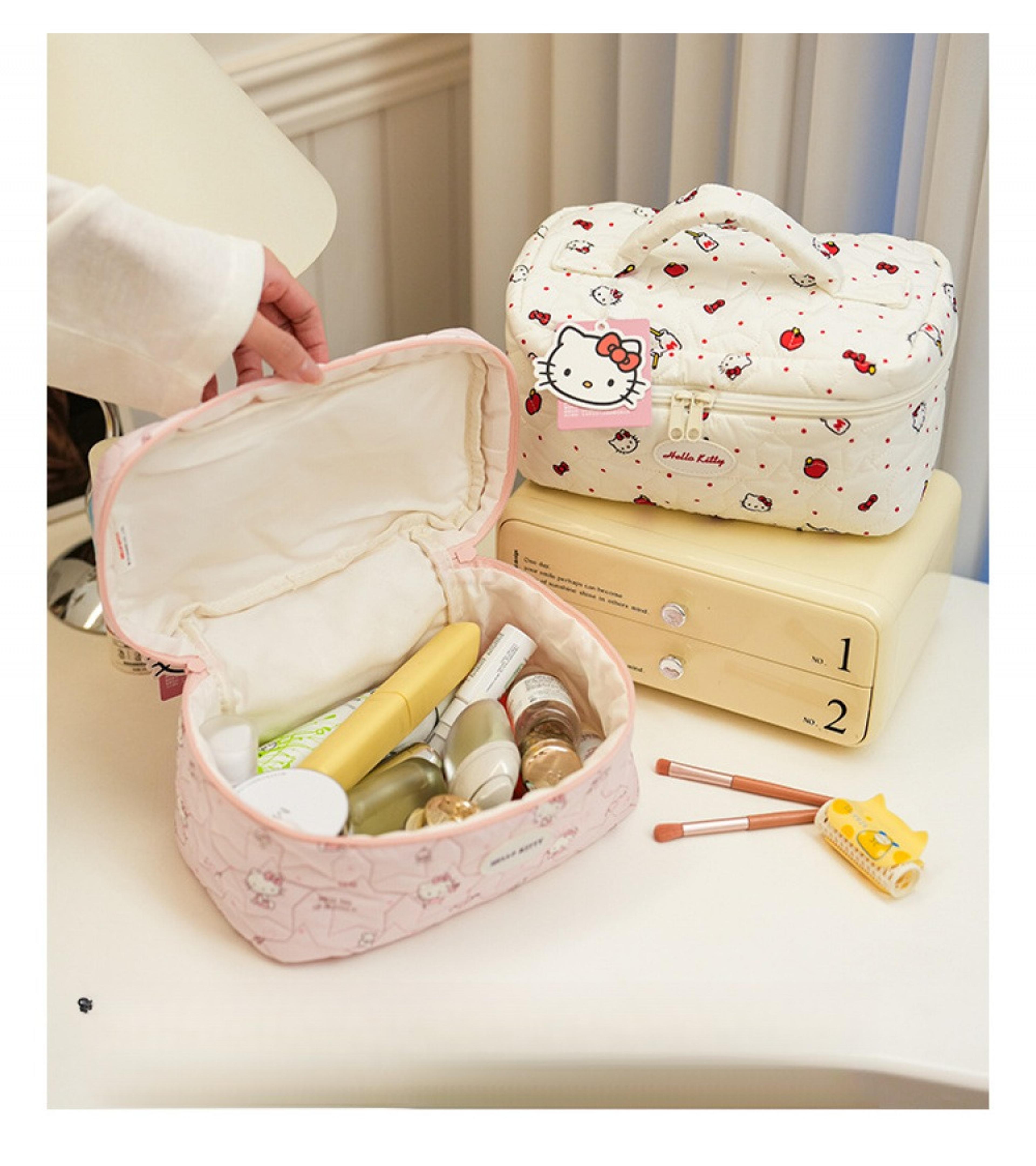 Cute Cinnamoroll Quilted Makeup Bag Portable Travel Cosmetic Organizer 2