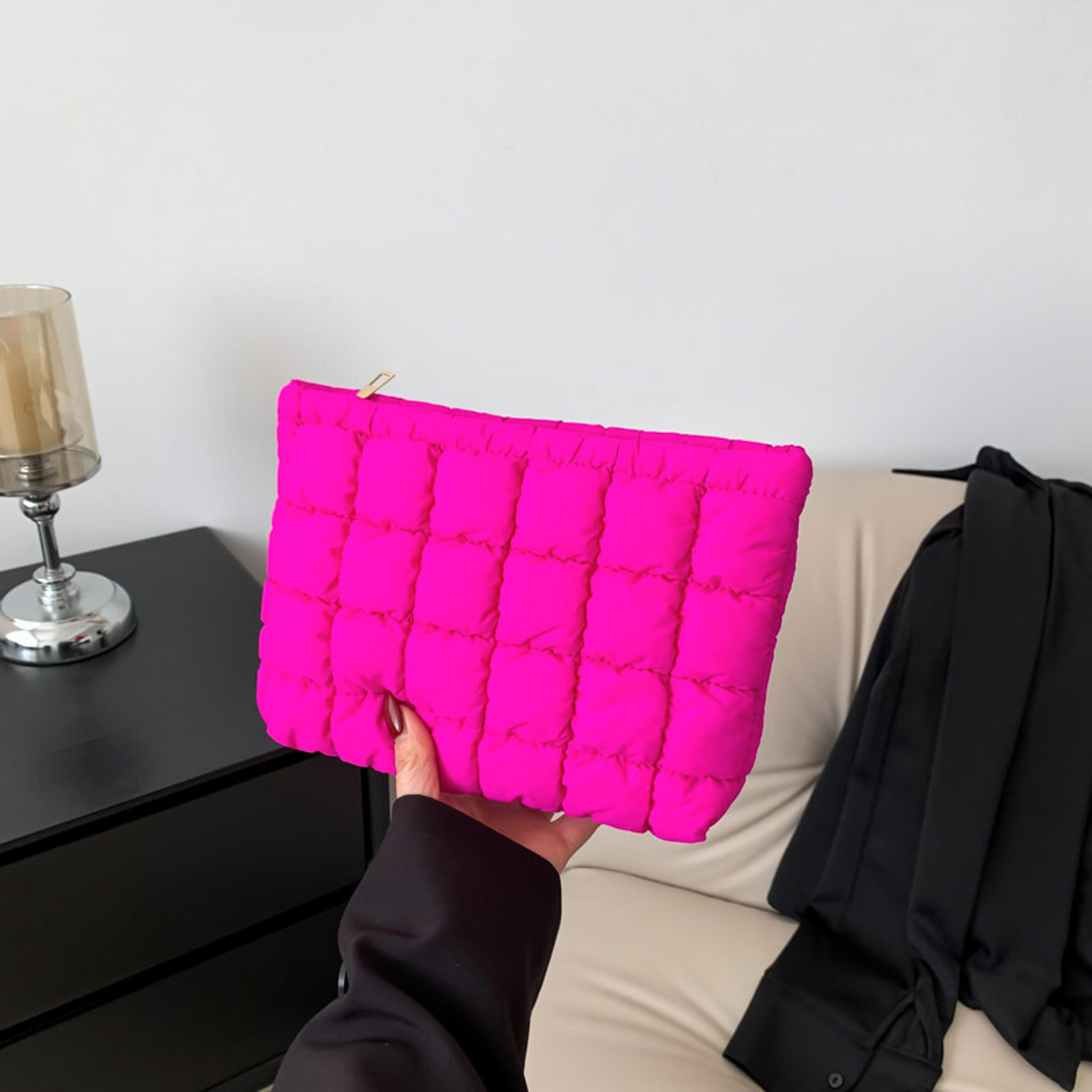 Quilted Makeup Bag For Women Large Cotton Travel Cosmetic Organizer 1