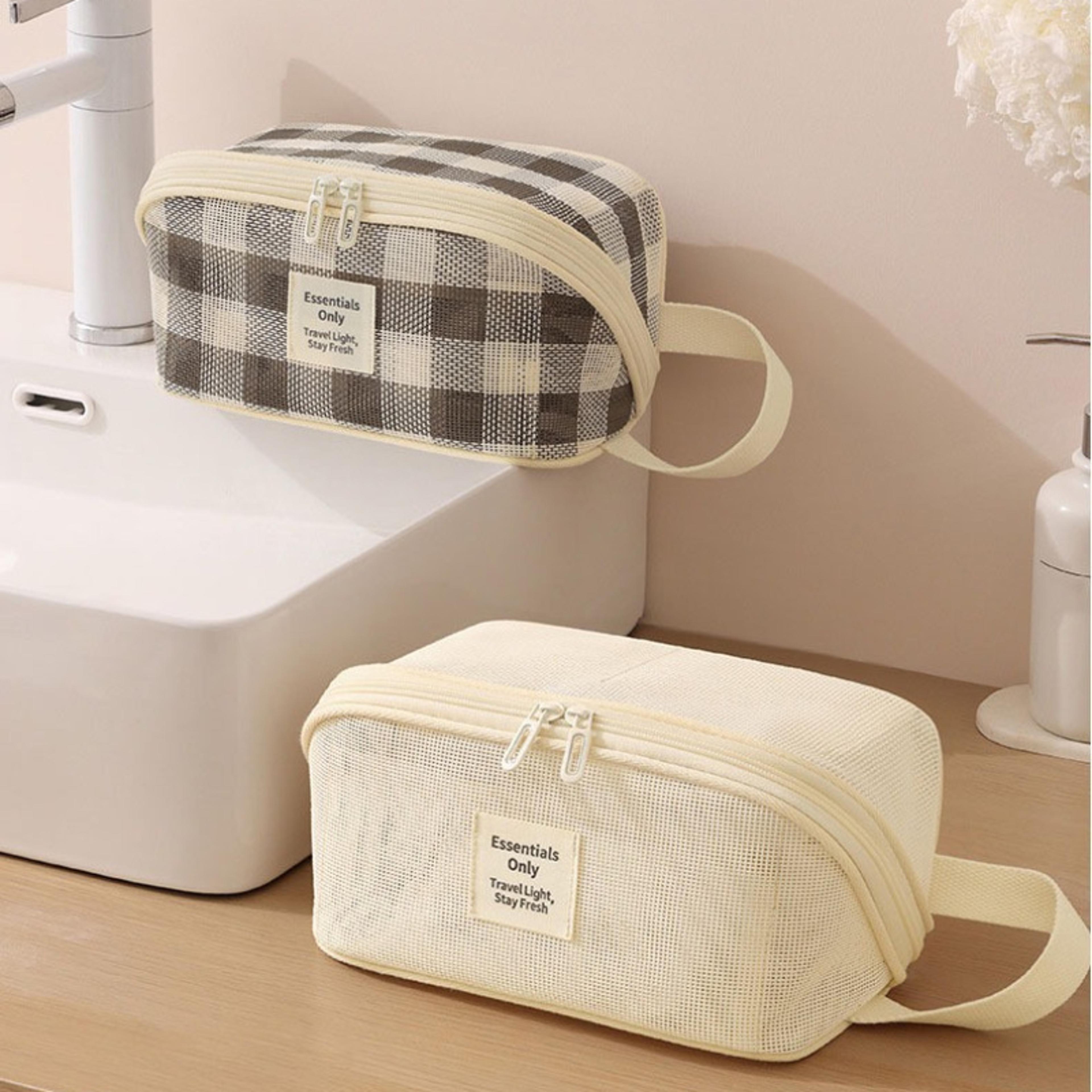 Large Capacity Mesh Makeup Bag Travel Cosmetic Organizer And Toiletry Pouch 1