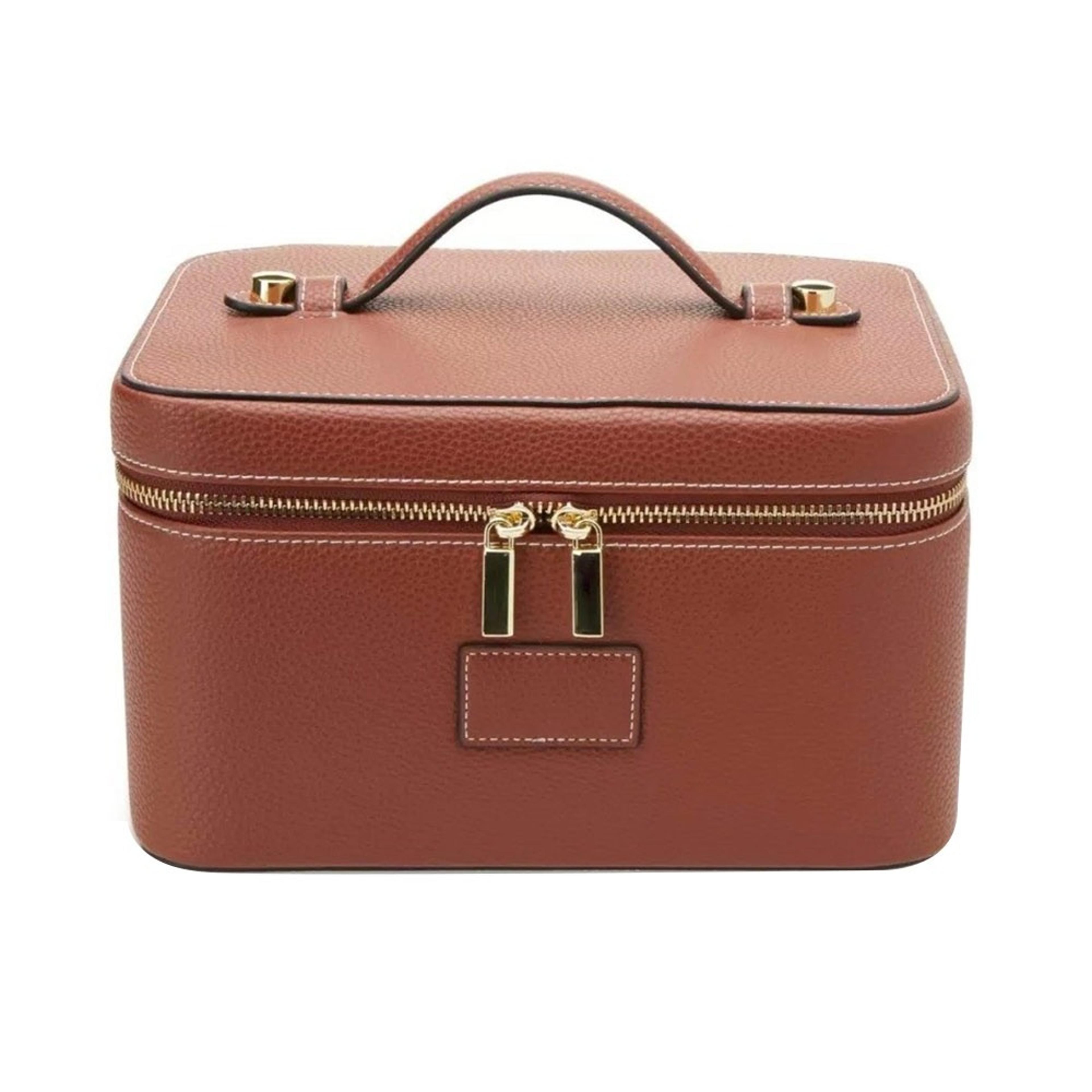 Large Capacity Travel Makeup Bag With Removable Divider Waterproof PU Leather Cosmetic Organizer 8
