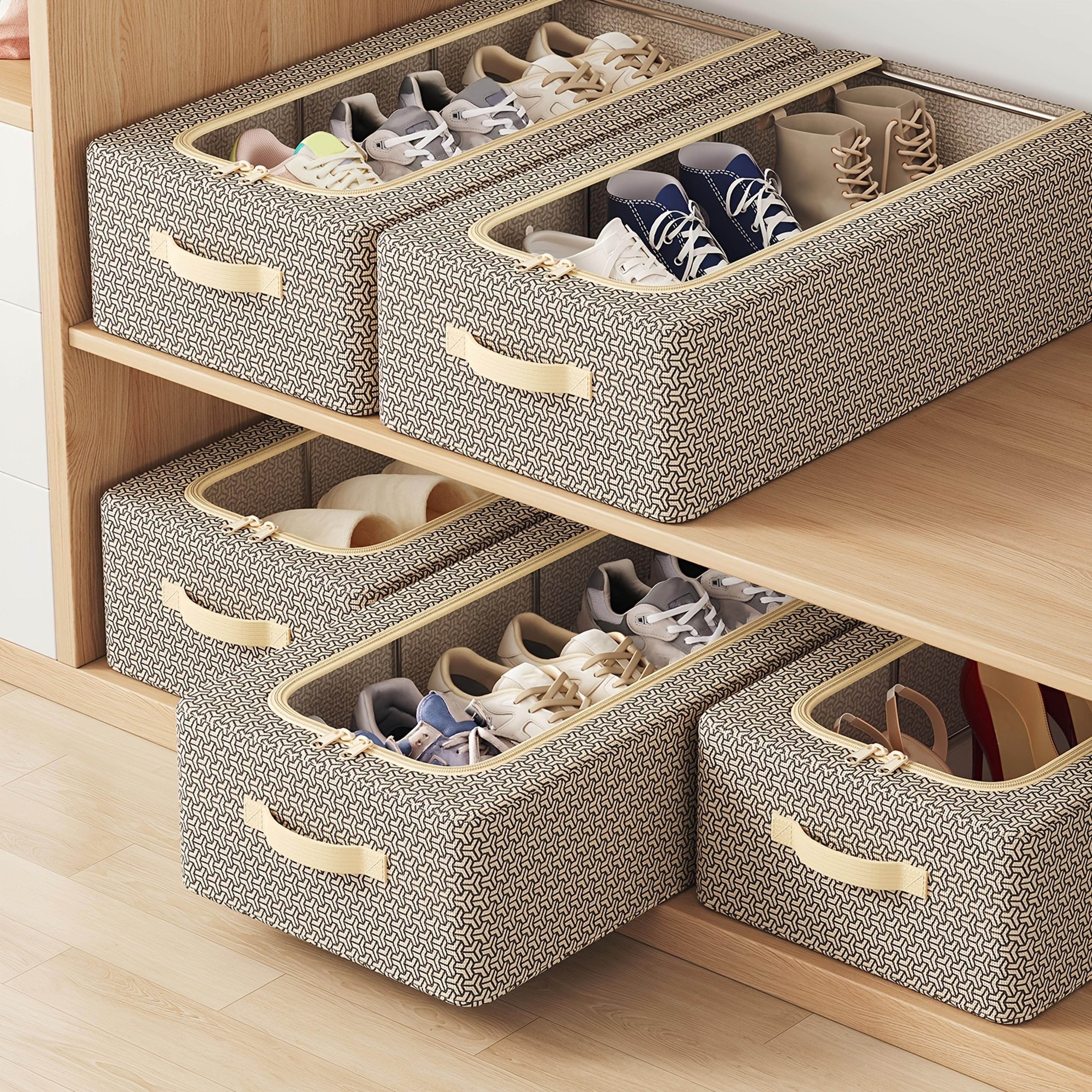 Foldable Under Bed Shoe Storage Organizer With Clear Window 1