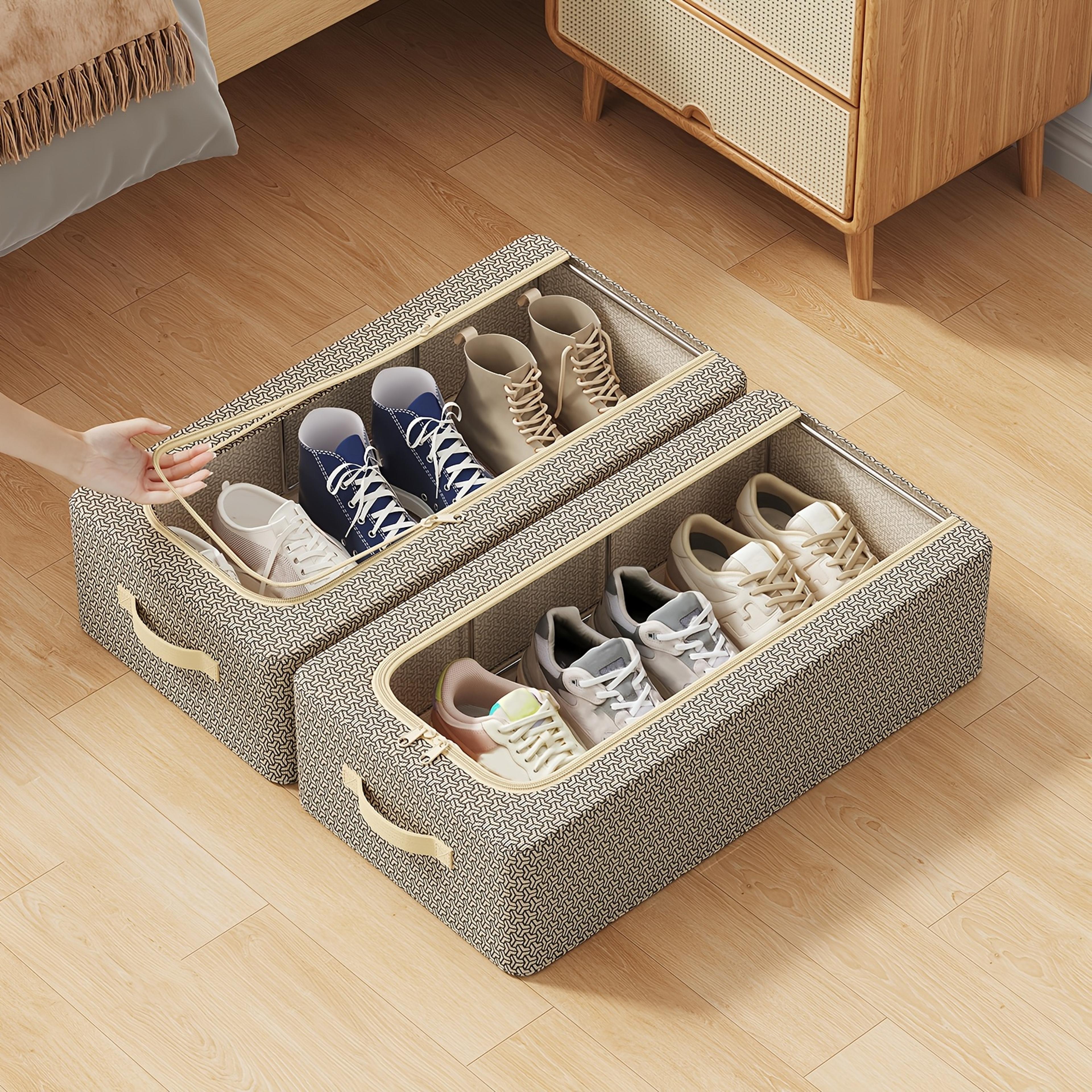 Foldable Under Bed Shoe Storage Organizer With Clear Window 2
