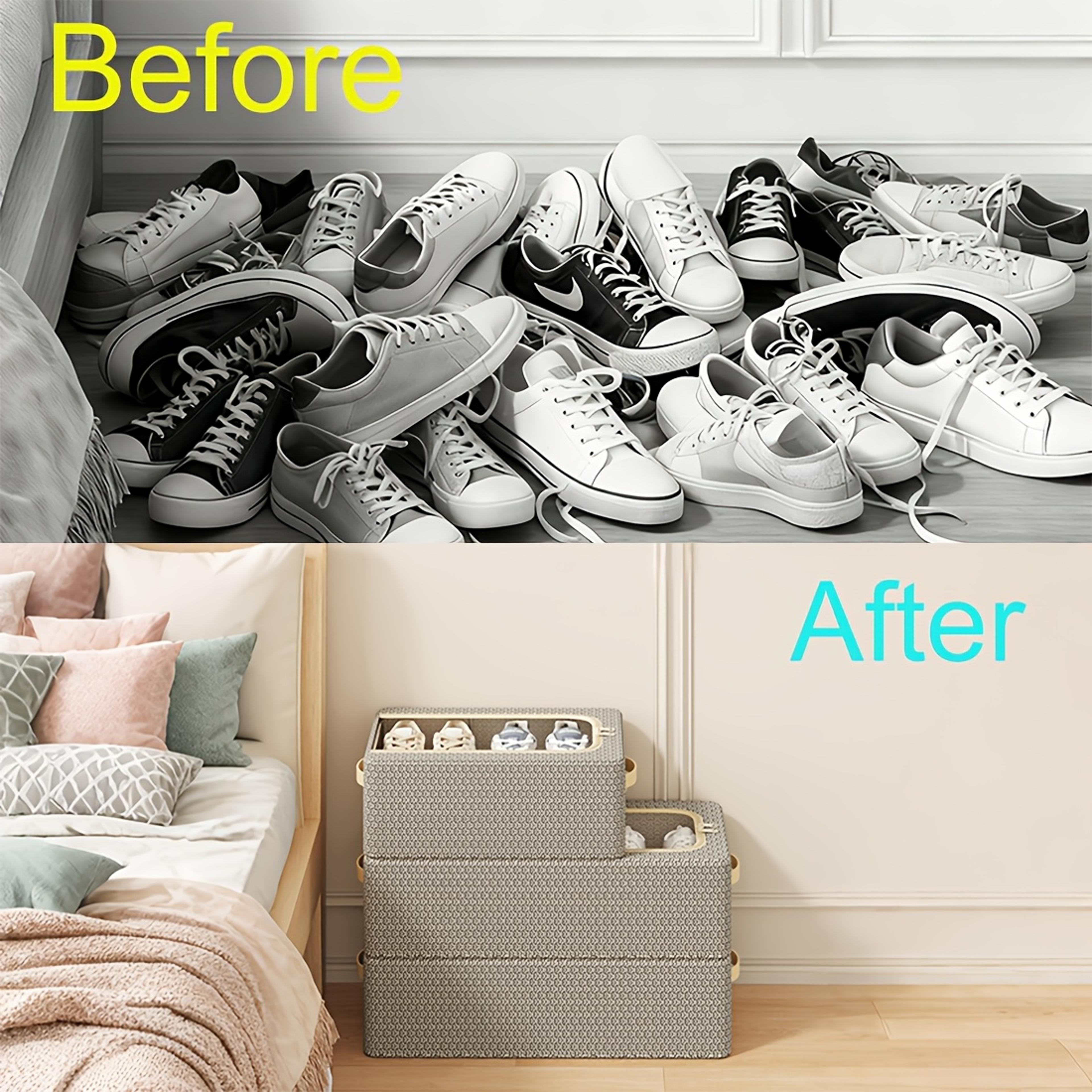 Foldable Under Bed Shoe Storage Organizer With Clear Window 4
