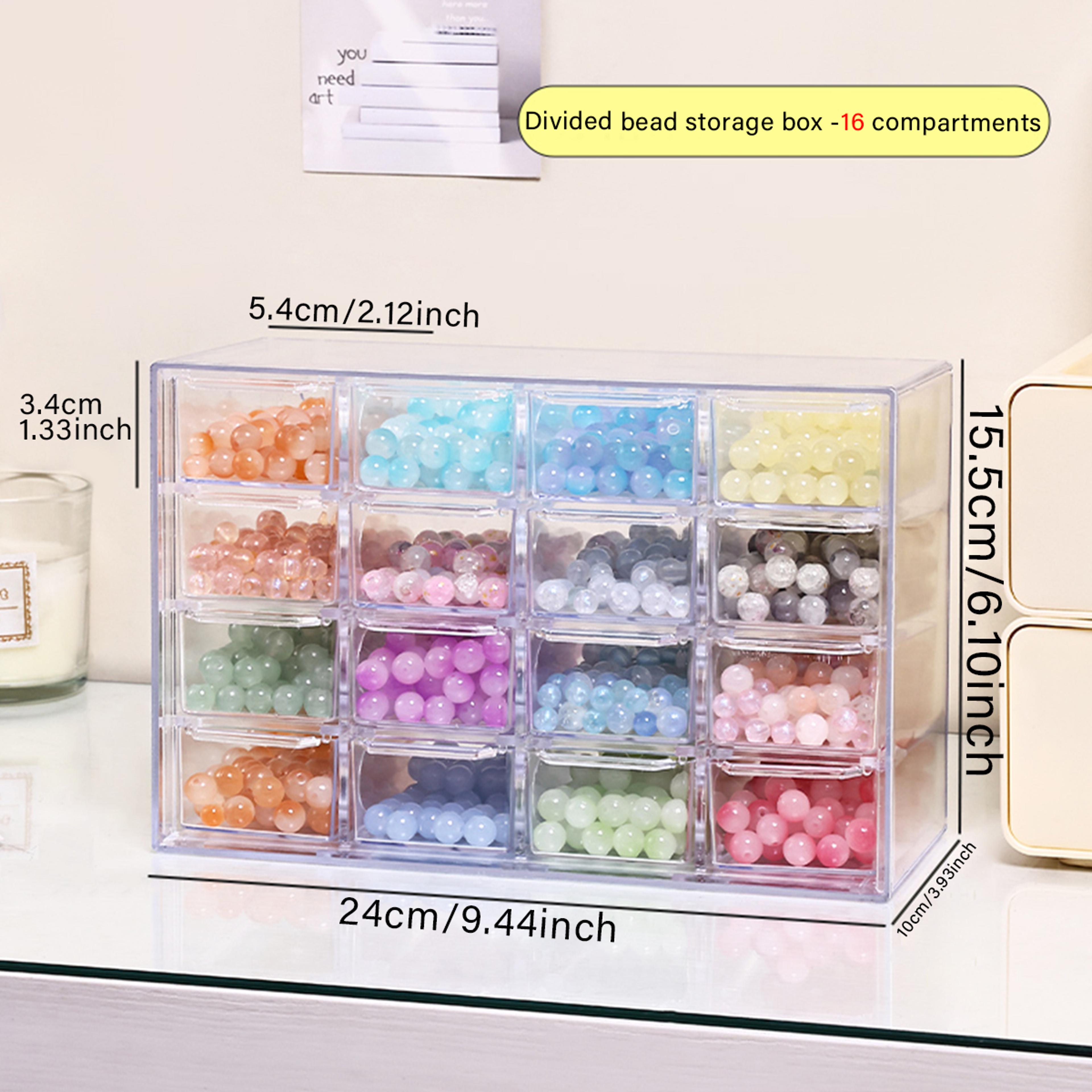 16 Grid Acrylic Bead Storage Box Stackable Jewelry Organizer 6