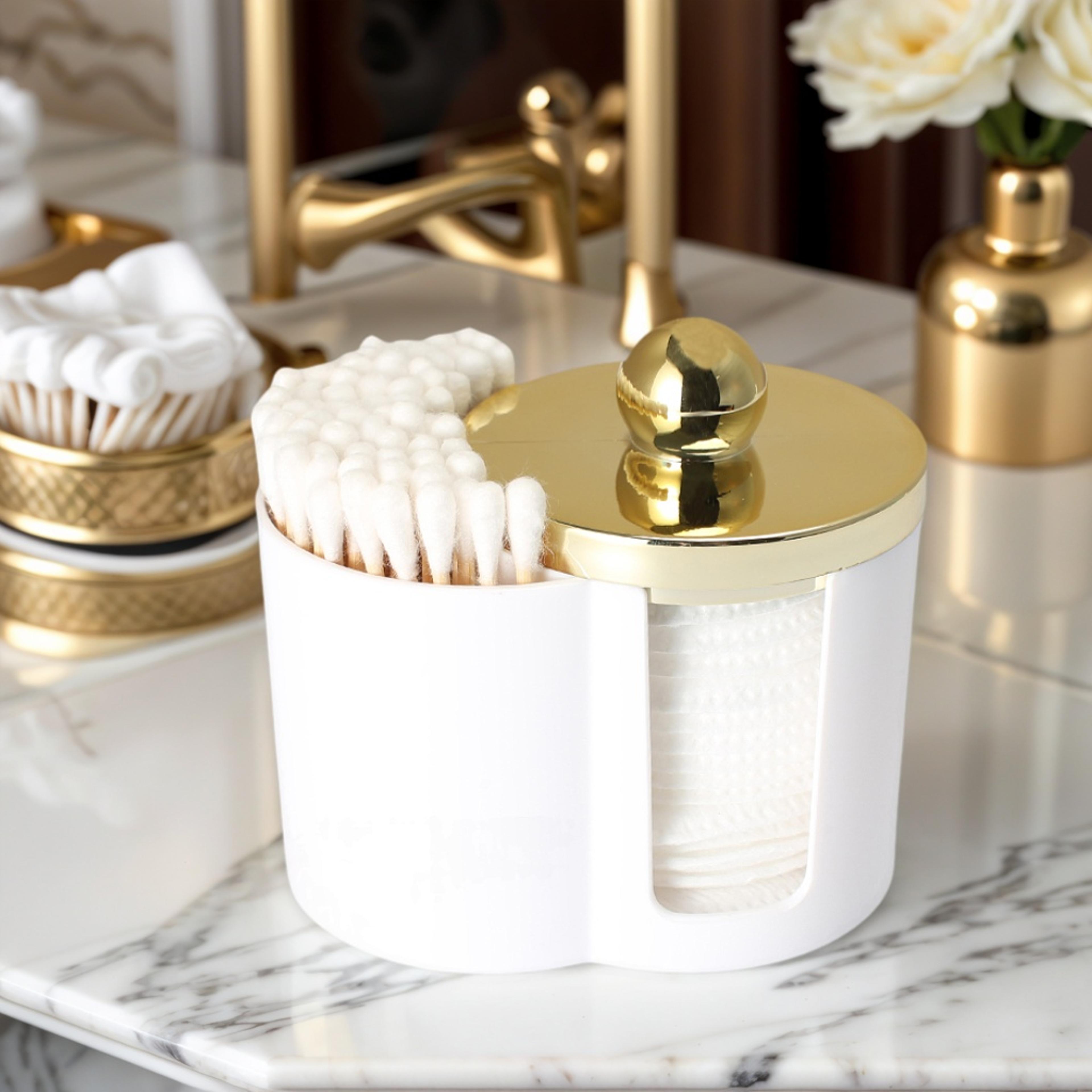 Clear Qtip Holder Cotton Swab Organizer For Bathroom Vanity Storage 1