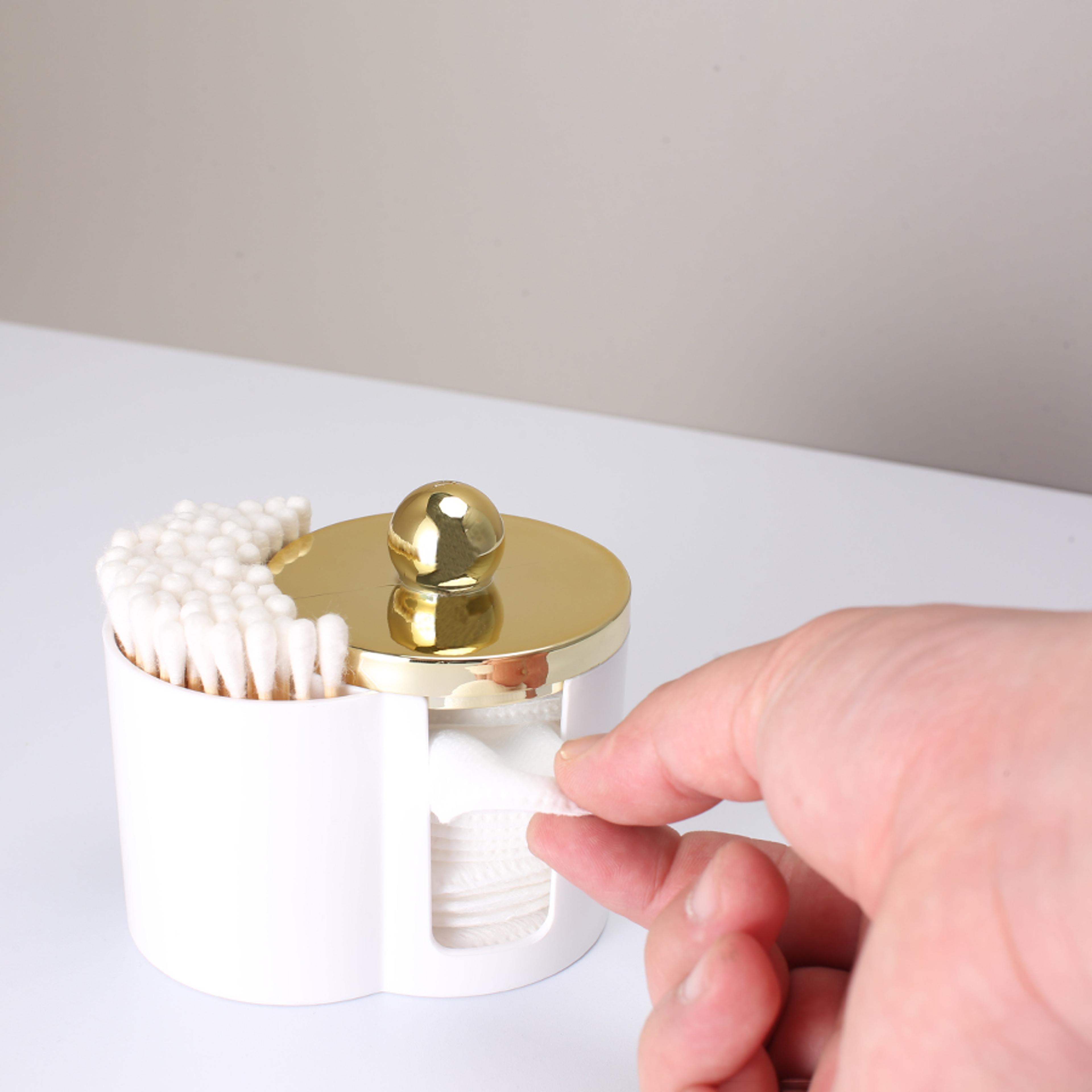 Clear Qtip Holder Cotton Swab Organizer For Bathroom Vanity Storage 3