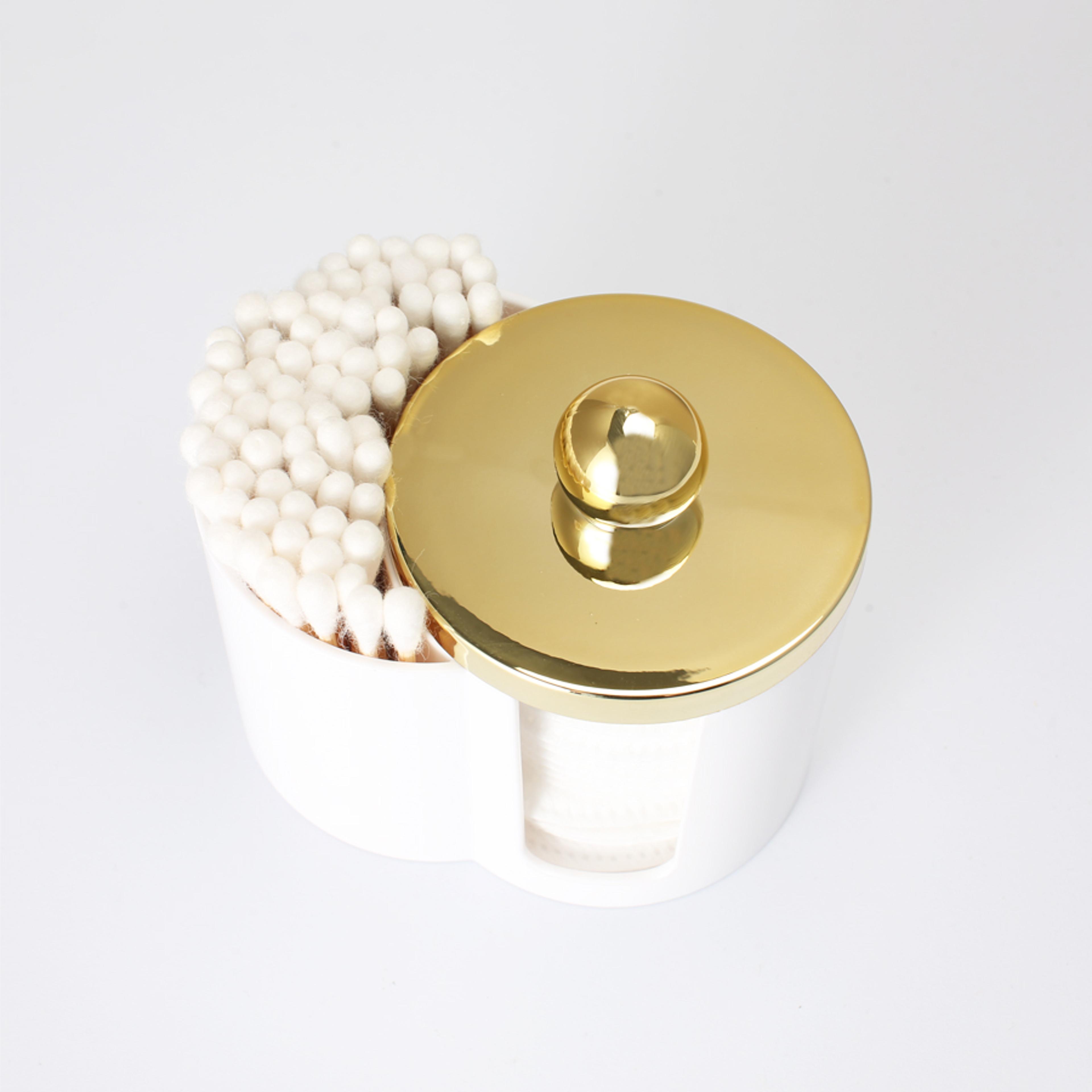 Clear Qtip Holder Cotton Swab Organizer For Bathroom Vanity Storage 5