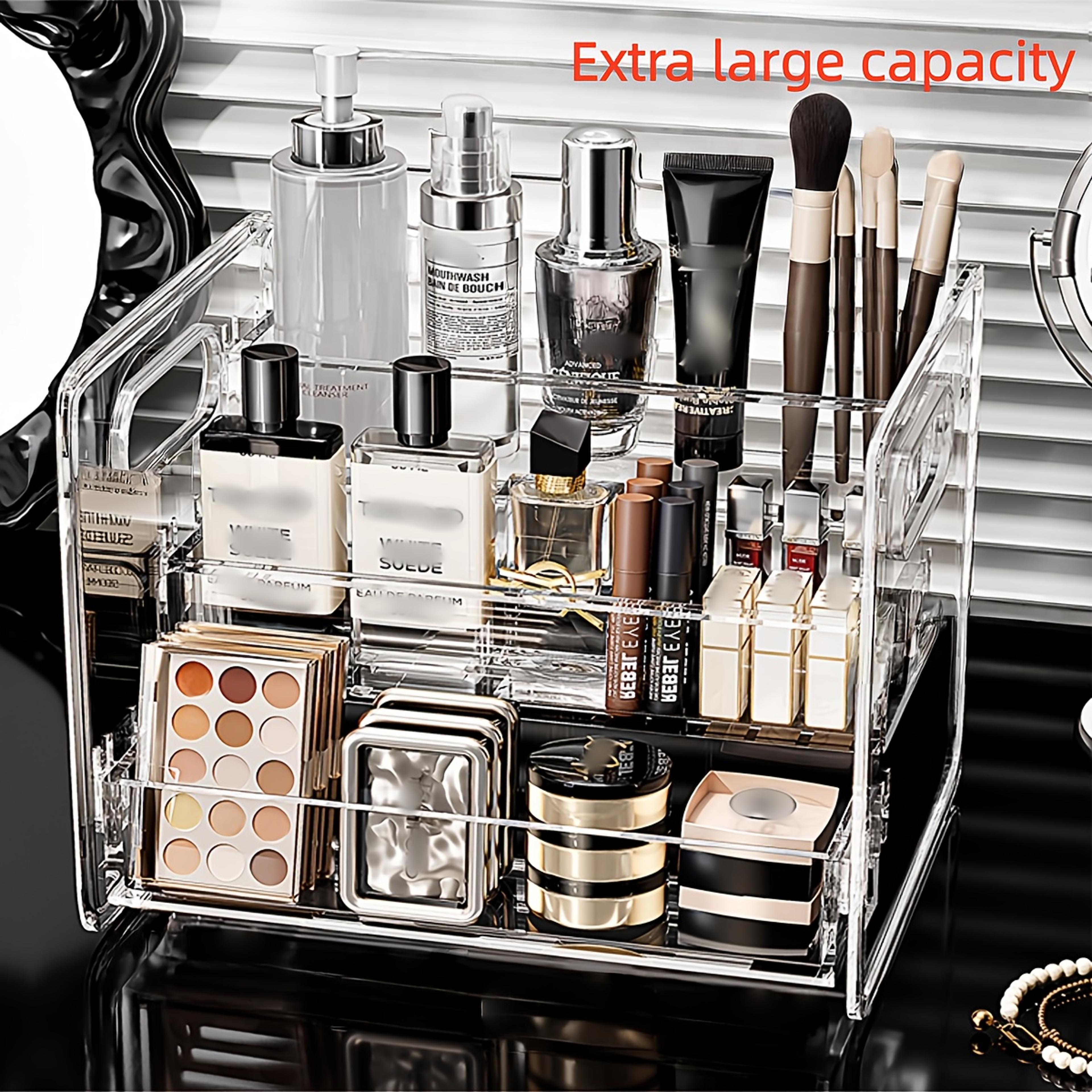 Acrylic Makeup Organizer Clear Slanted Vanity Storage Basket For Cosmetics And Skincare 5