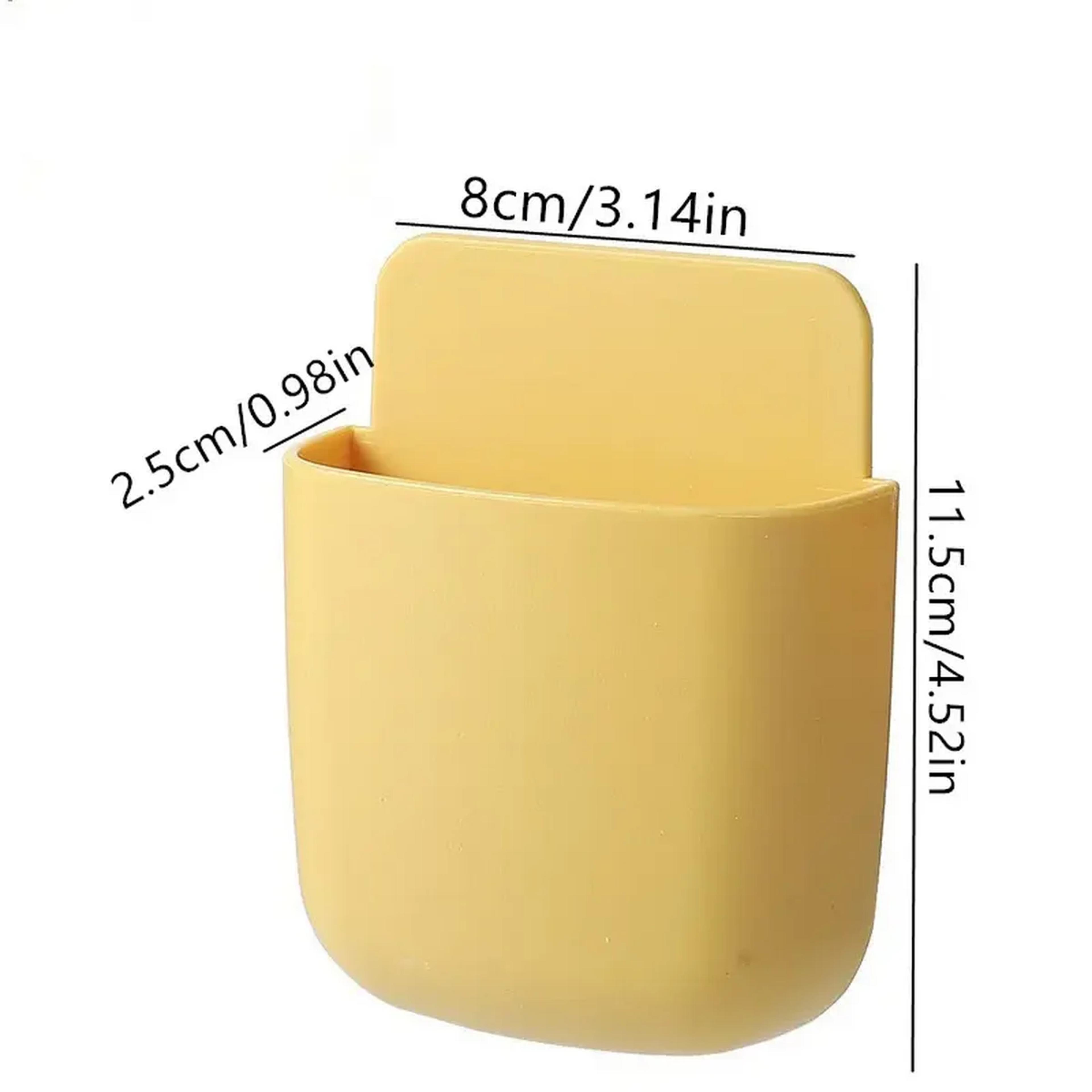 Wall Mounted Phone Holder And Remote Control Organizer Adhesive Storage Rack 2