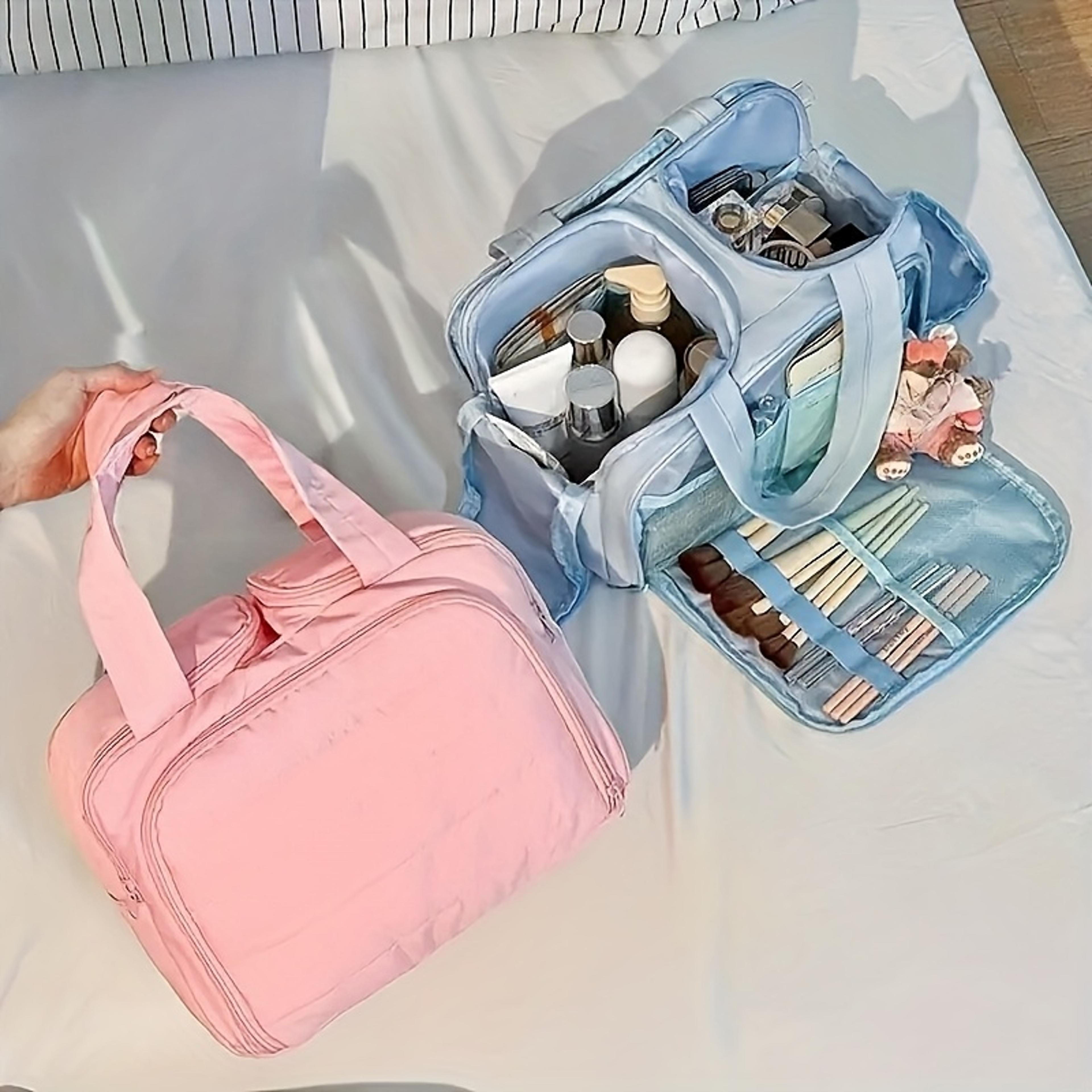Large Capacity Travel Makeup Bag With Multi Compartment Toiletry Organizer 4