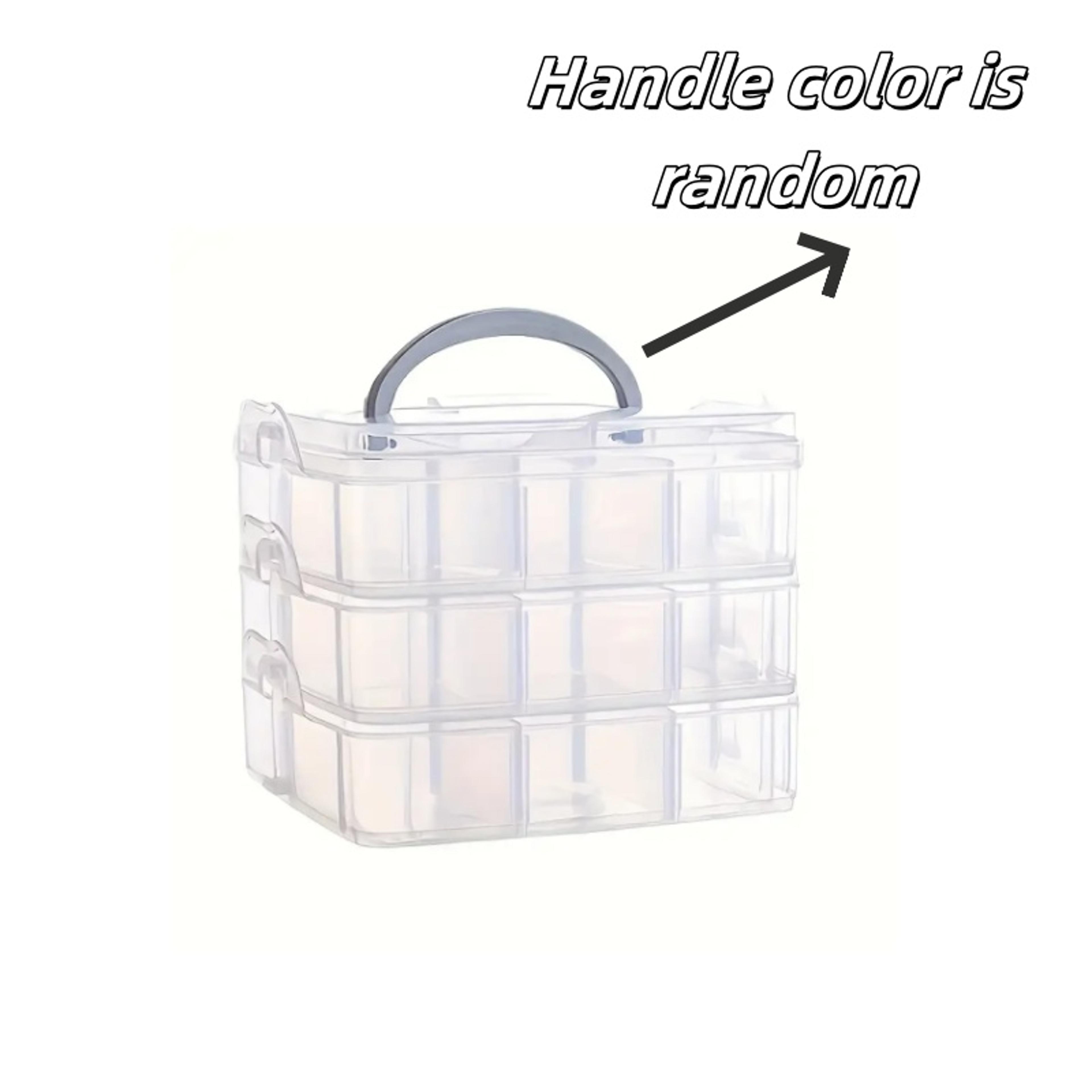 18 Compartment Stackable Jewelry Organizer Box With Clear Storage Tiers And Carry Handle 6