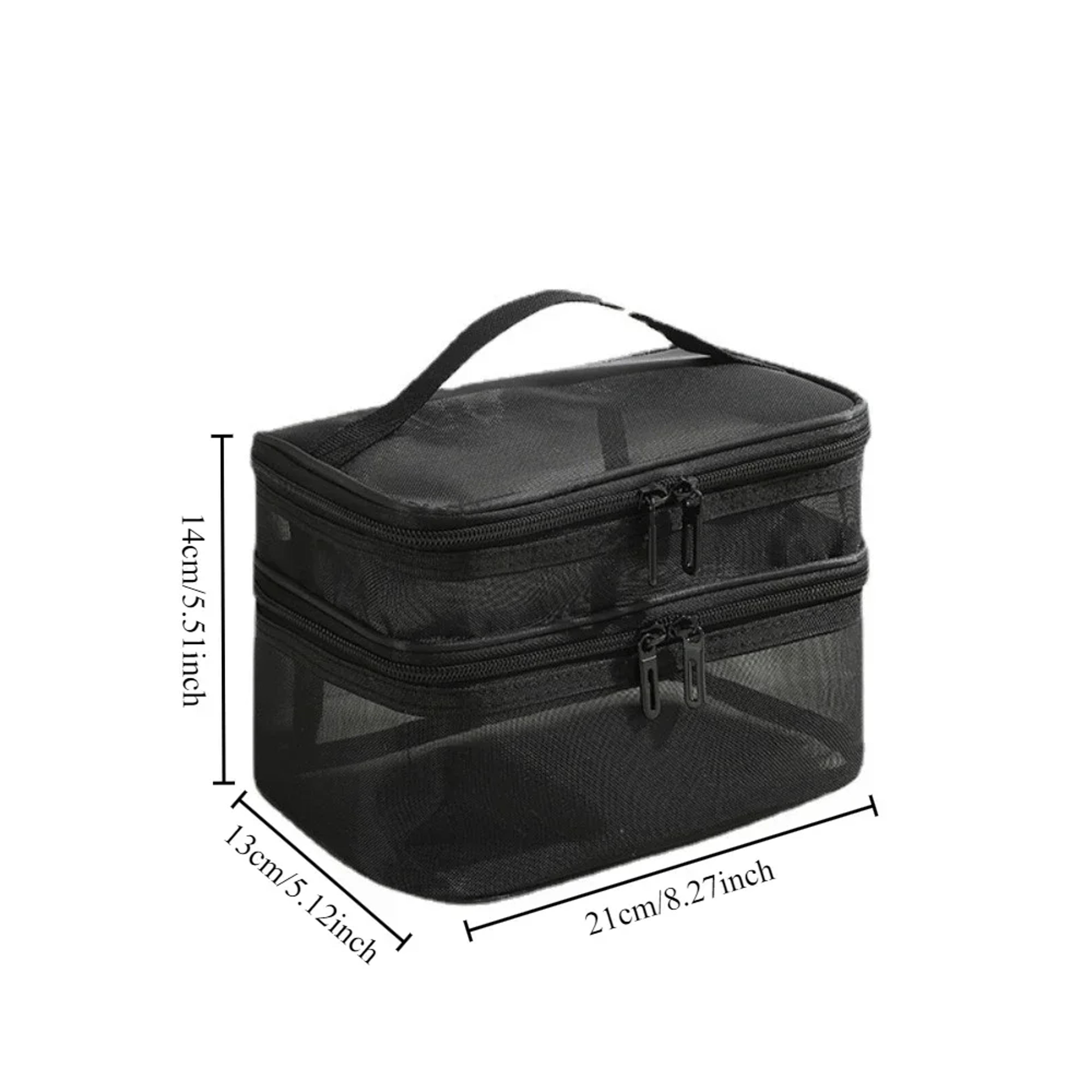 Double Layer Travel Cosmetic Bag Large Capacity Transparent Makeup Organizer 6