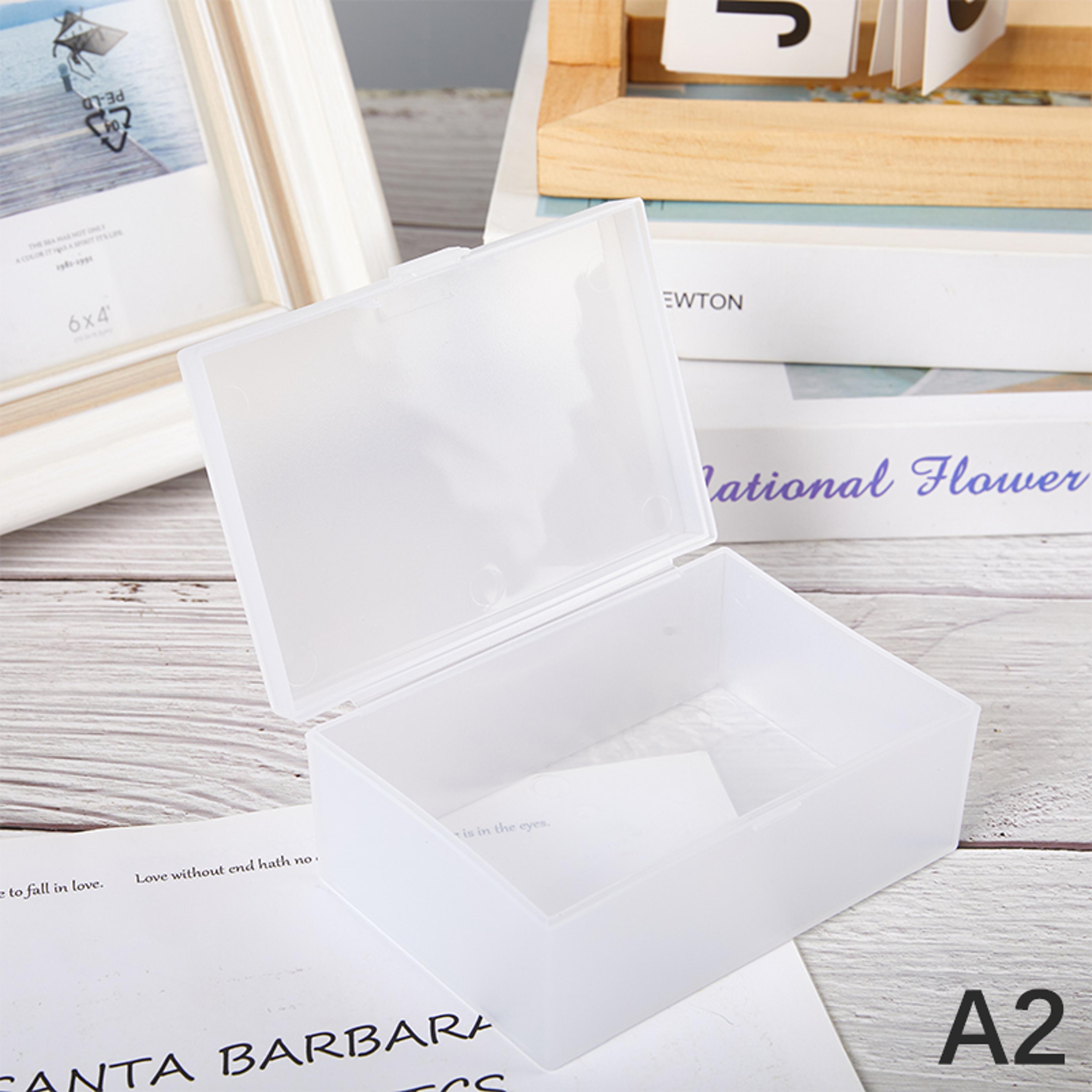Frosted Photocard Storage Box With Flip Lid Desk Organizer For Cards And Jewelry 6