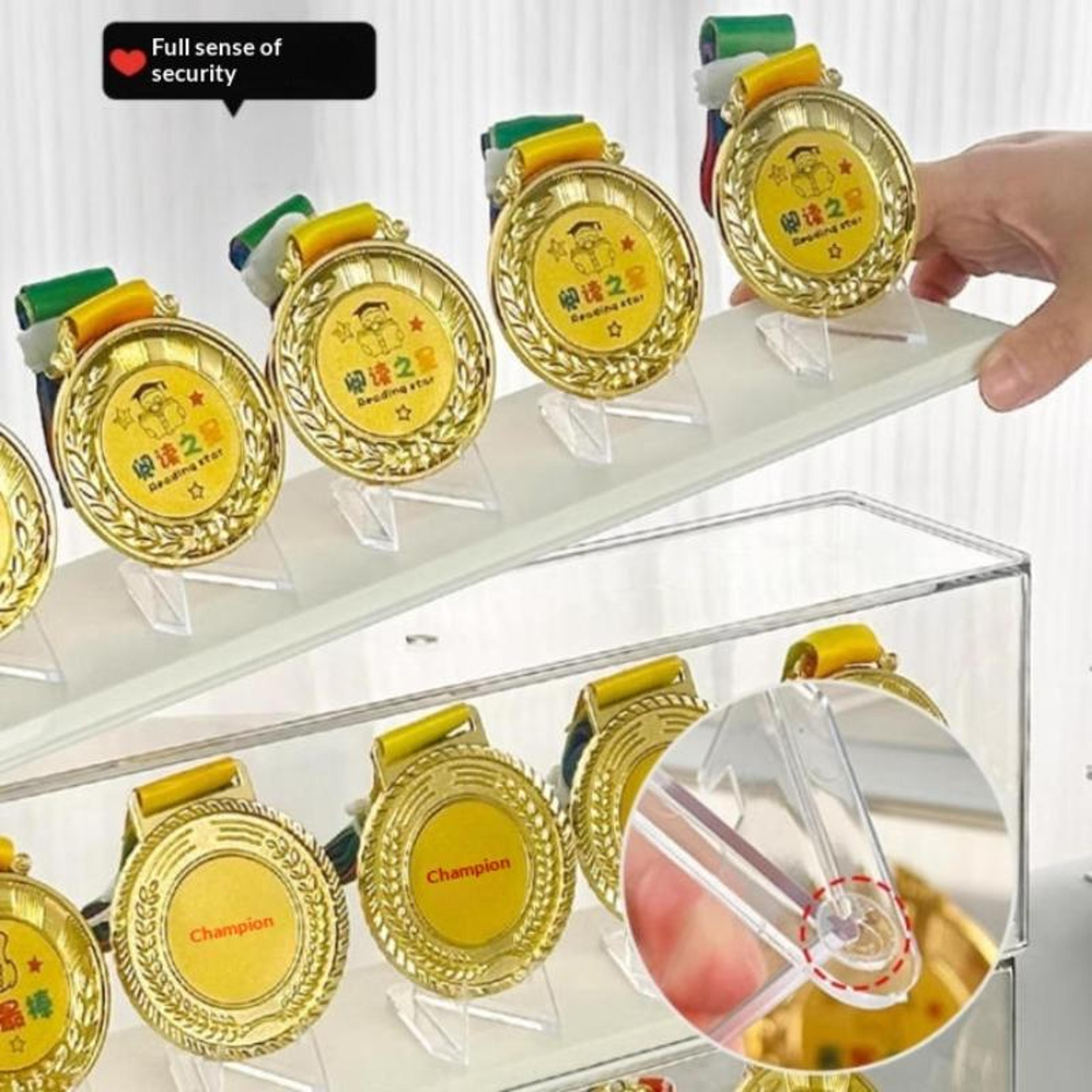 Marathon Medal Display Box Stackable Medal Storage Organizer For Coins Badges And Awards 5