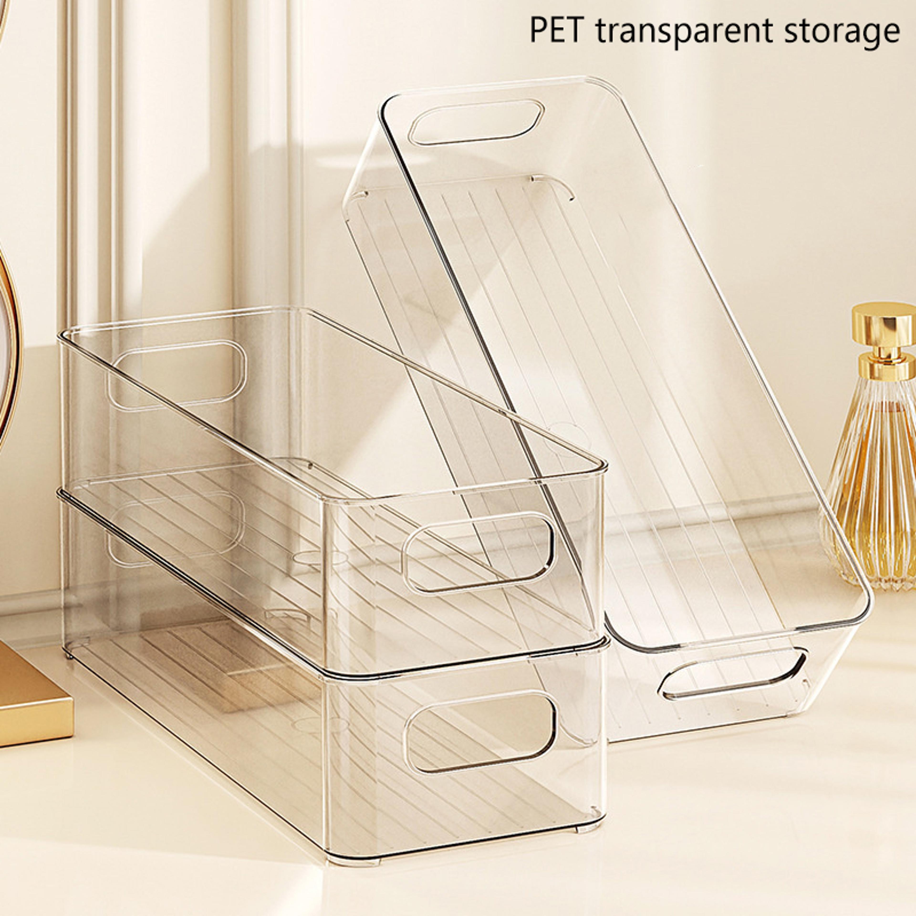 Clear Stackable Storage Bin With Handles For Fridge Pantry And Makeup Organization 1