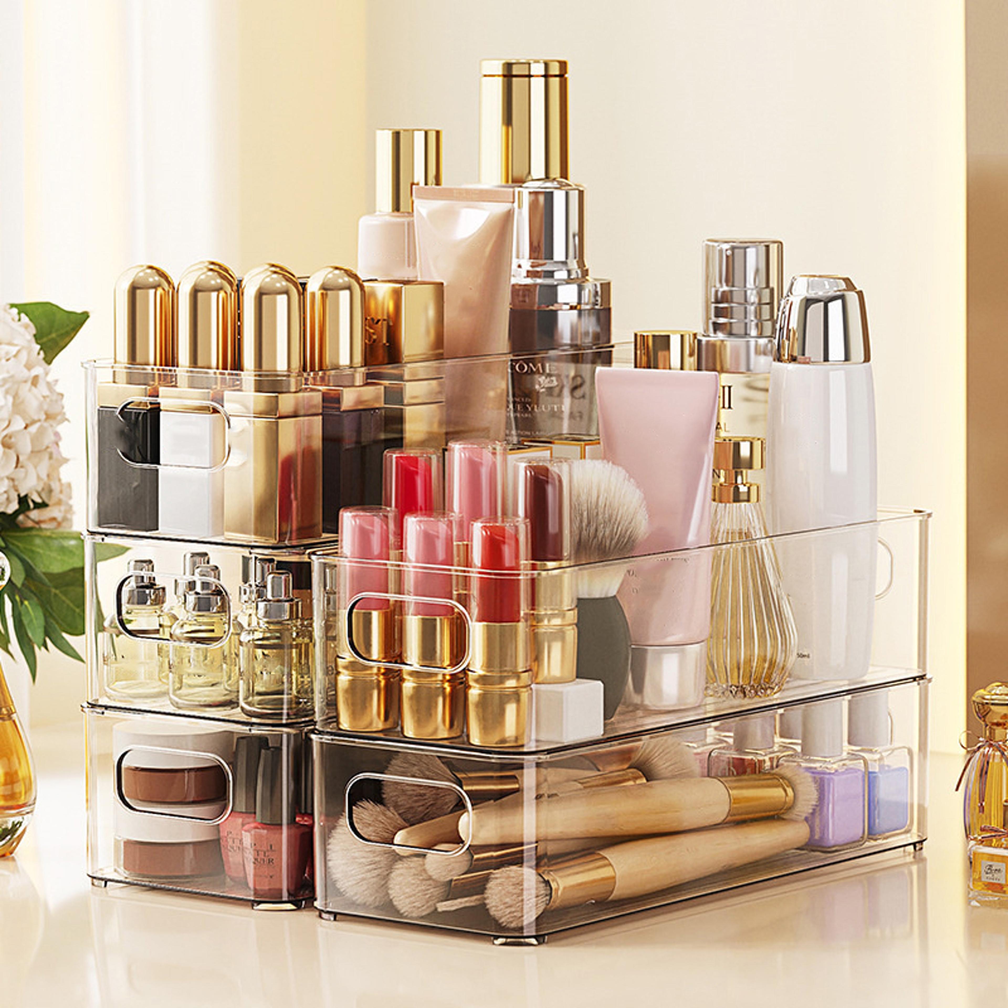 Clear Stackable Storage Bin With Handles For Fridge Pantry And Makeup Organization 3
