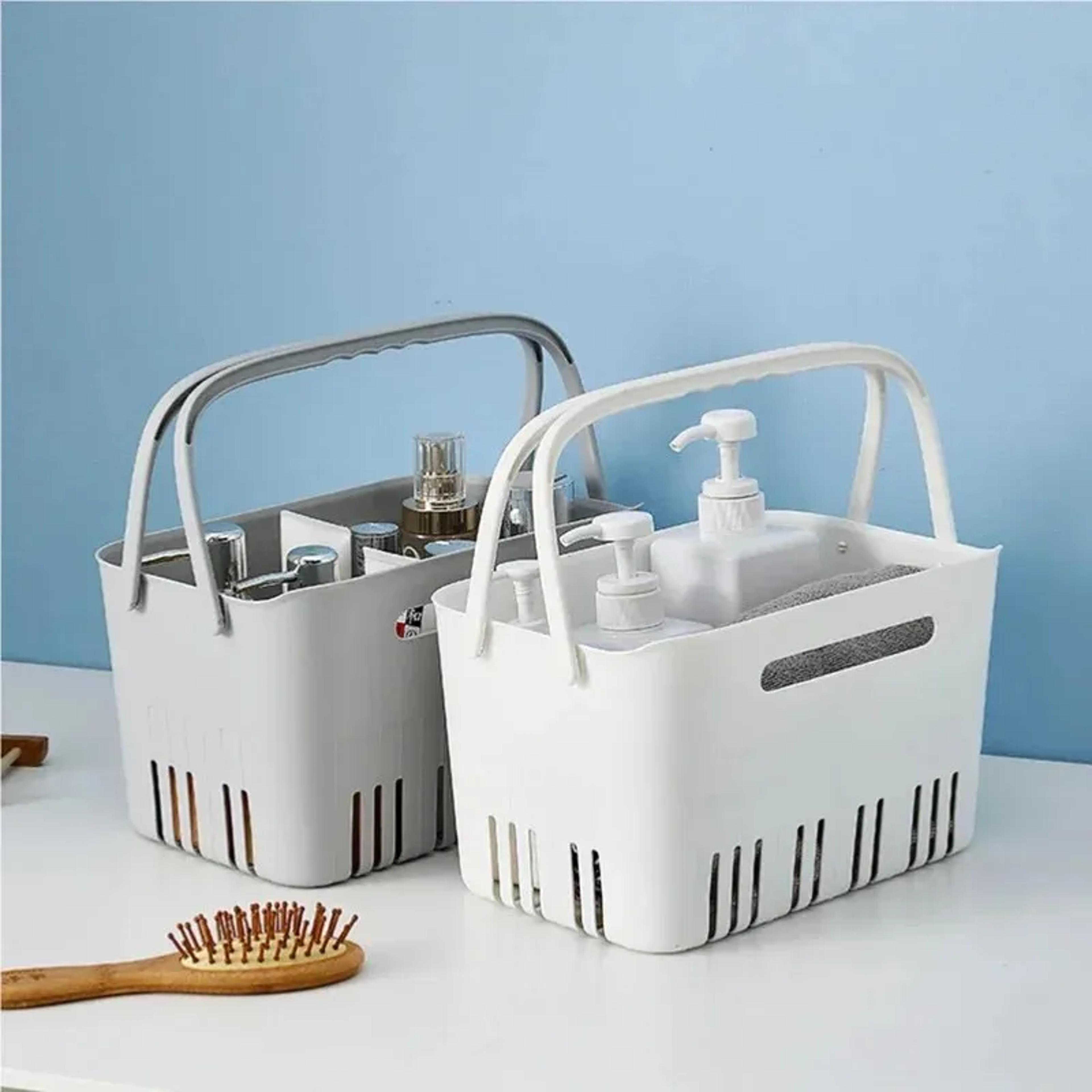 Portable Shower Caddy Stackable Plastic Storage Basket With Carry Handles 1